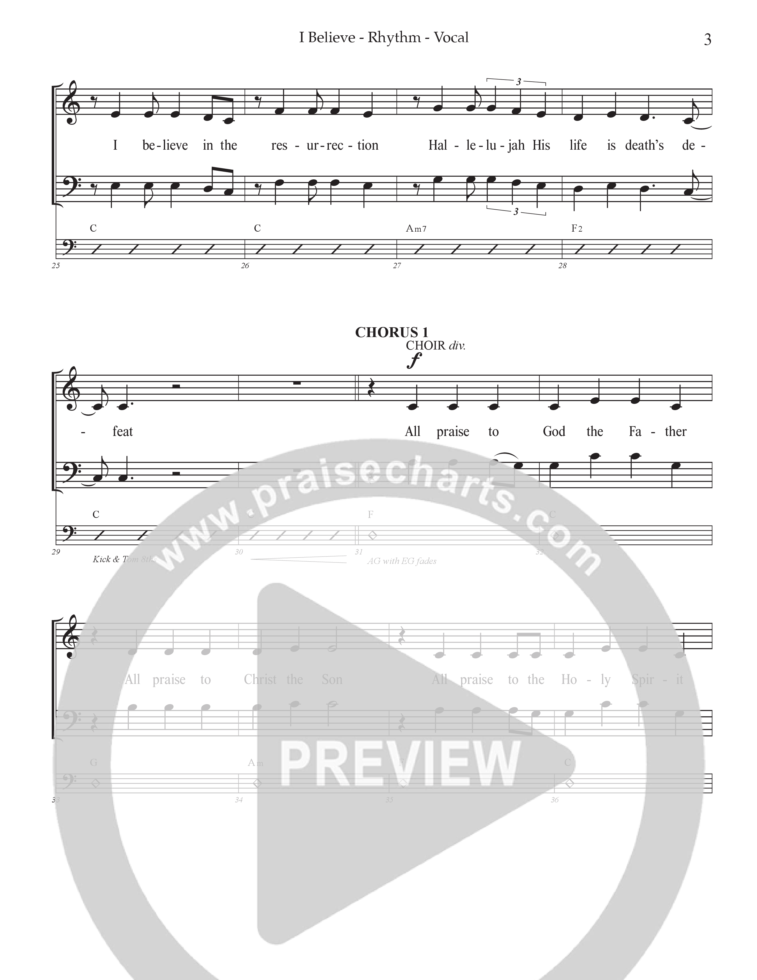 I Believe (Choral Anthem SATB) Rhythm/Vocal (Prestonwood Choir / Prestonwood Worship / Arr. Jonathan Walker)
