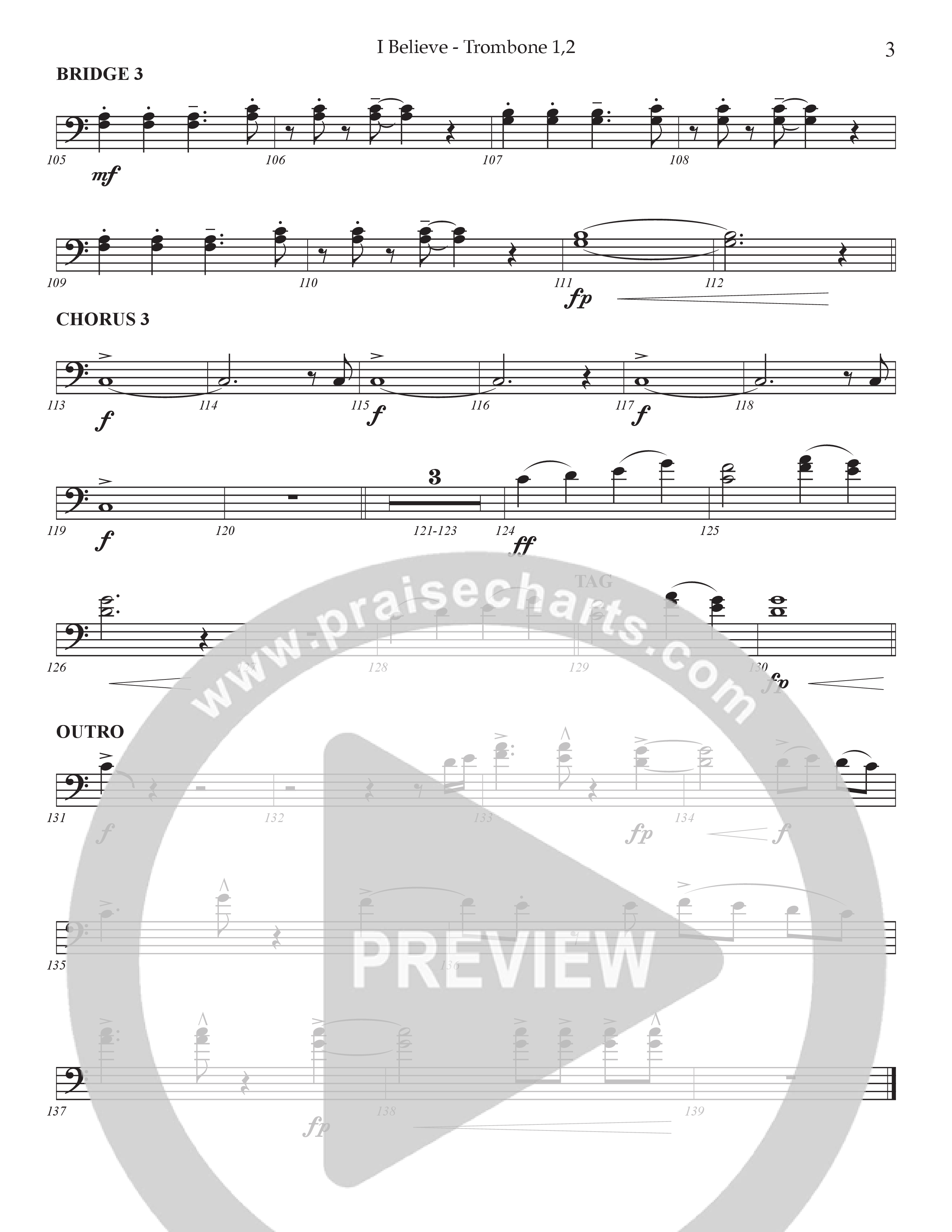 I Believe (Choral Anthem SATB) Trombone 1/2 (Prestonwood Choir / Prestonwood Worship / Arr. Jonathan Walker)