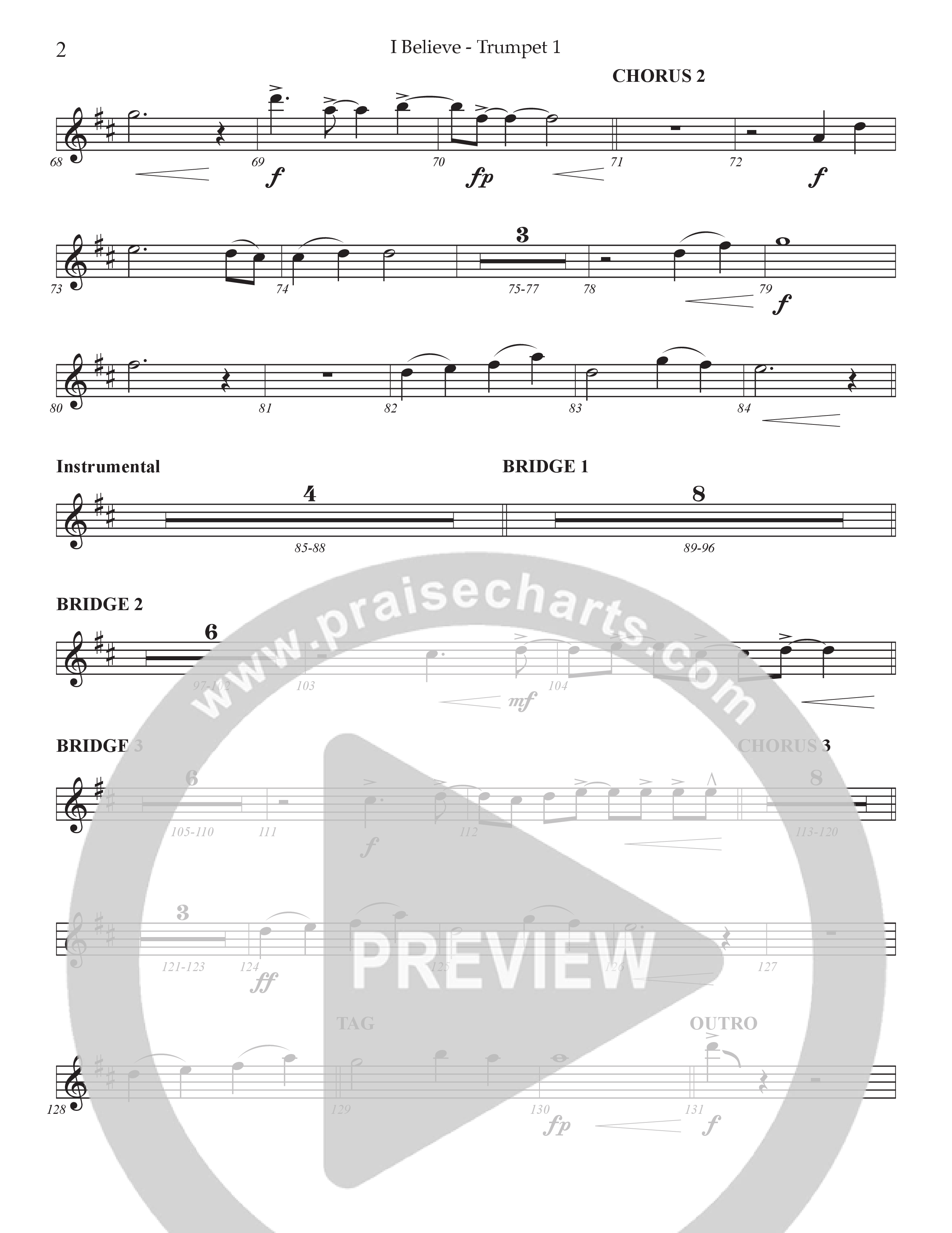 I Believe (Choral Anthem SATB) Trumpet 1 (Prestonwood Choir / Prestonwood Worship / Arr. Jonathan Walker)