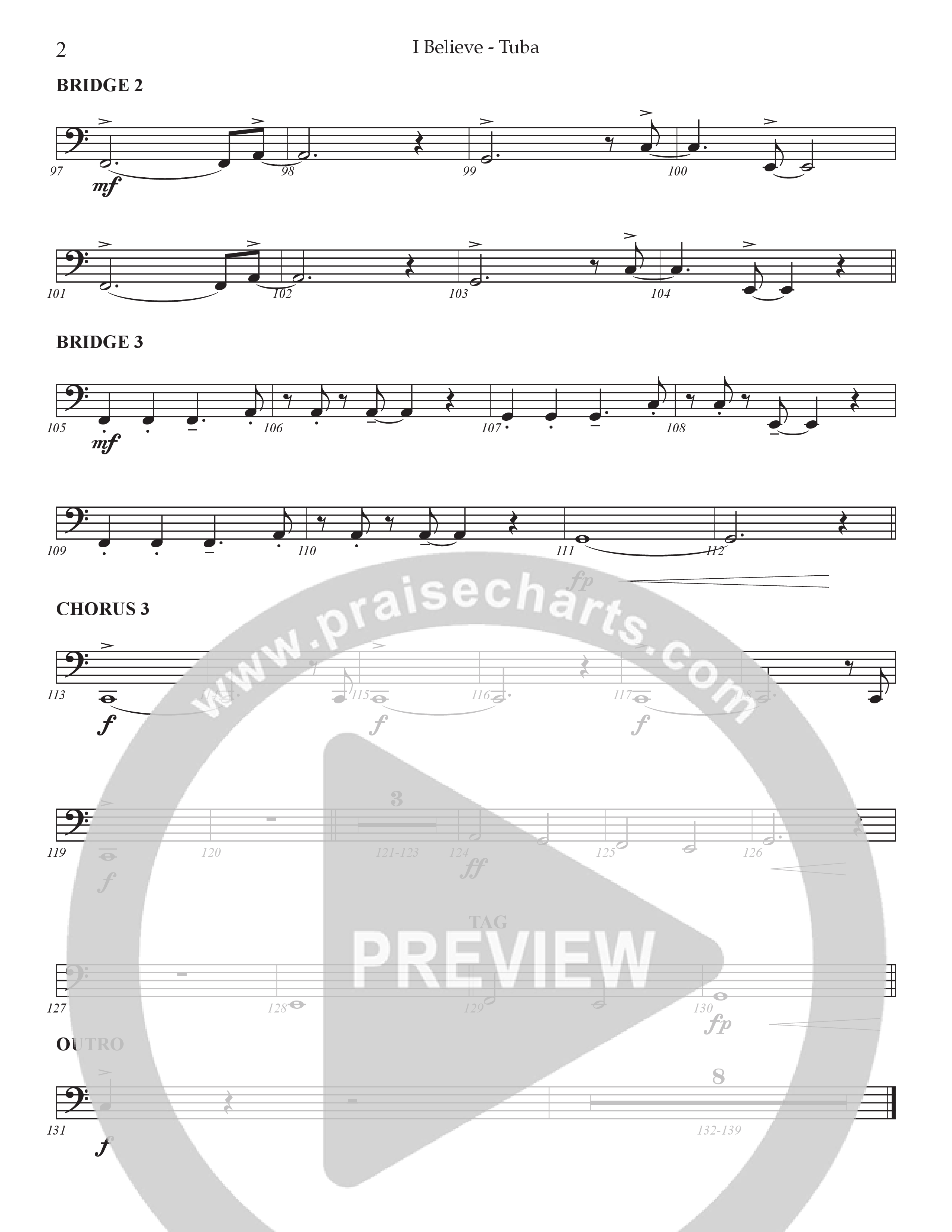 I Believe (Choral Anthem SATB) Tuba (Prestonwood Choir / Prestonwood Worship / Arr. Jonathan Walker)