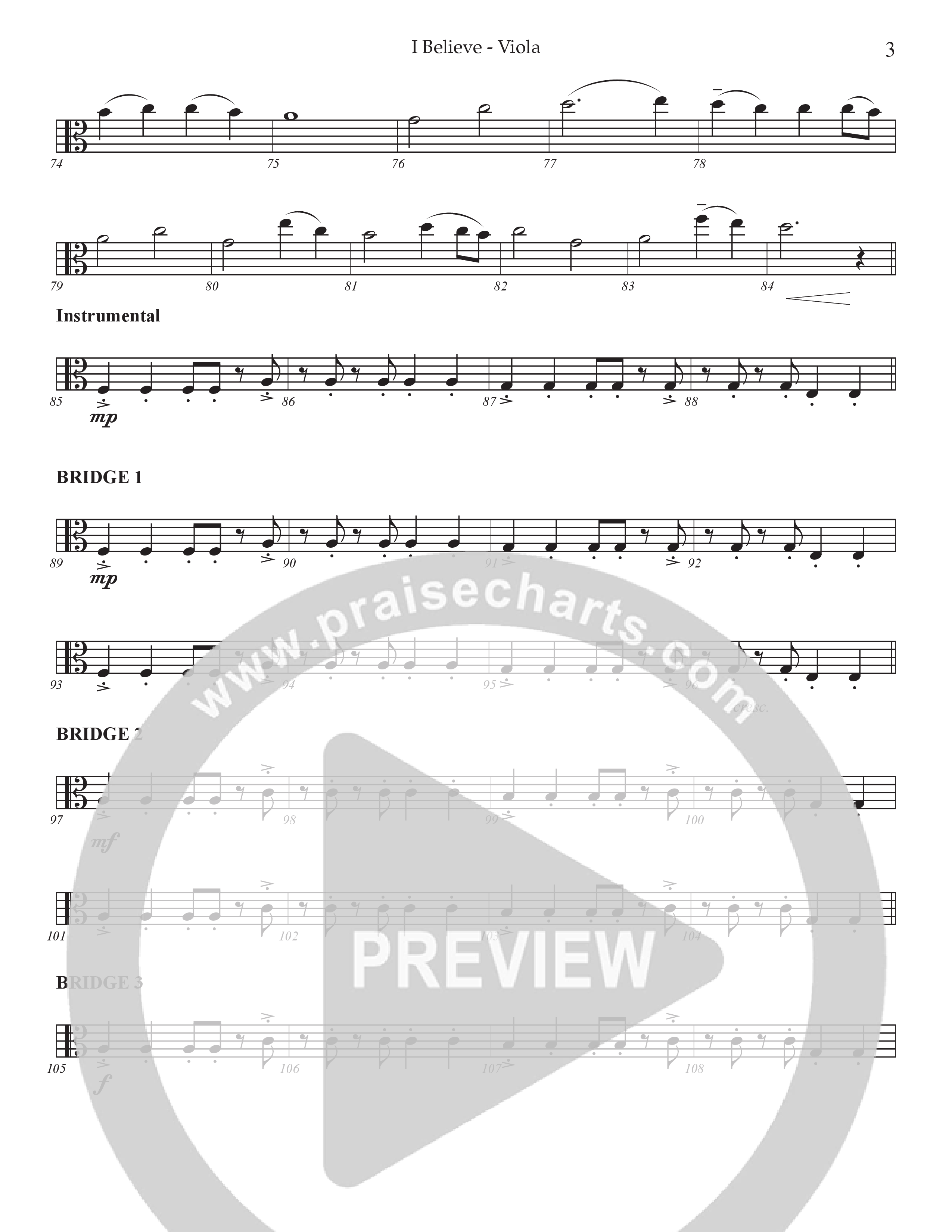 I Believe (Choral Anthem SATB) Viola (Prestonwood Choir / Prestonwood Worship / Arr. Jonathan Walker)