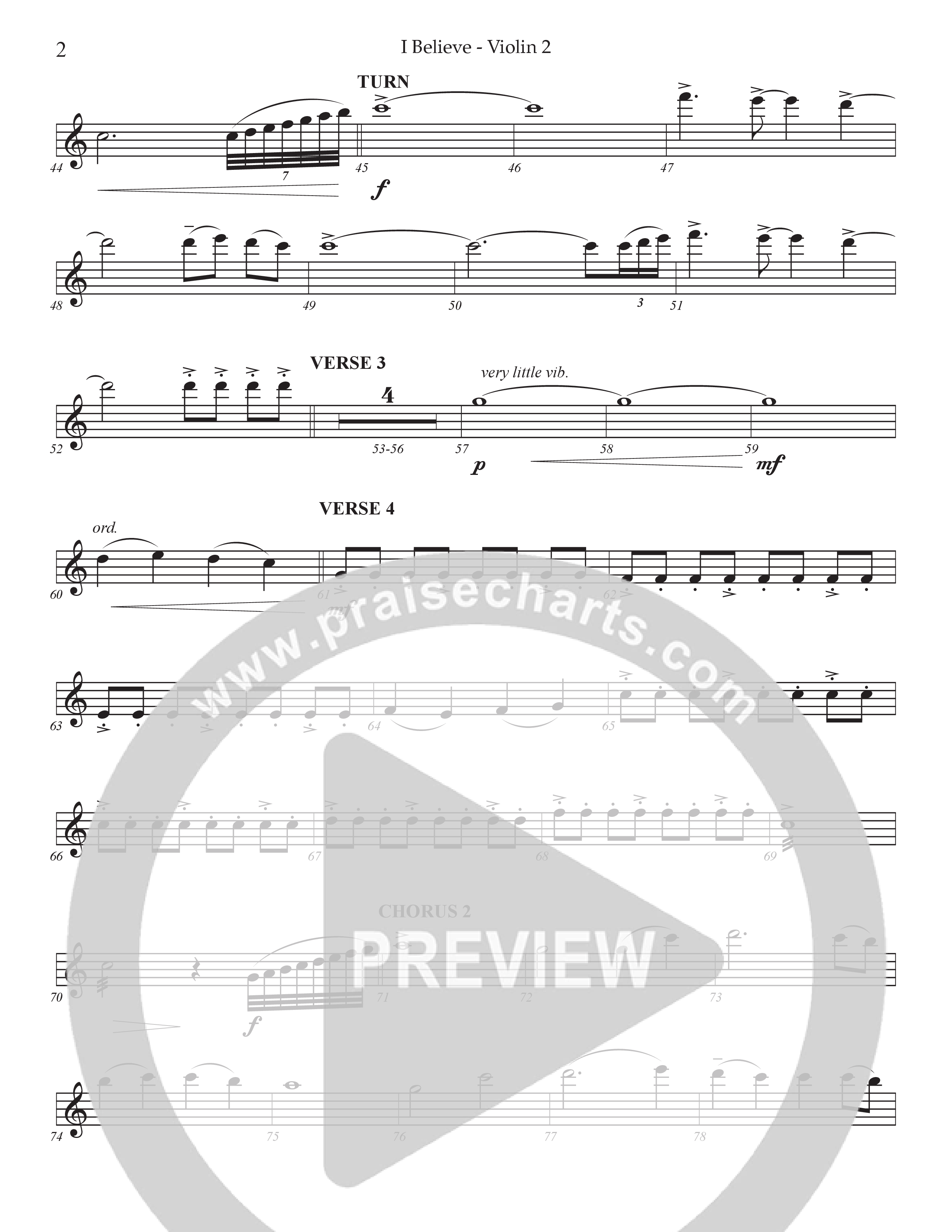 I Believe (Choral Anthem SATB) Violin 2 (Prestonwood Choir / Prestonwood Worship / Arr. Jonathan Walker)