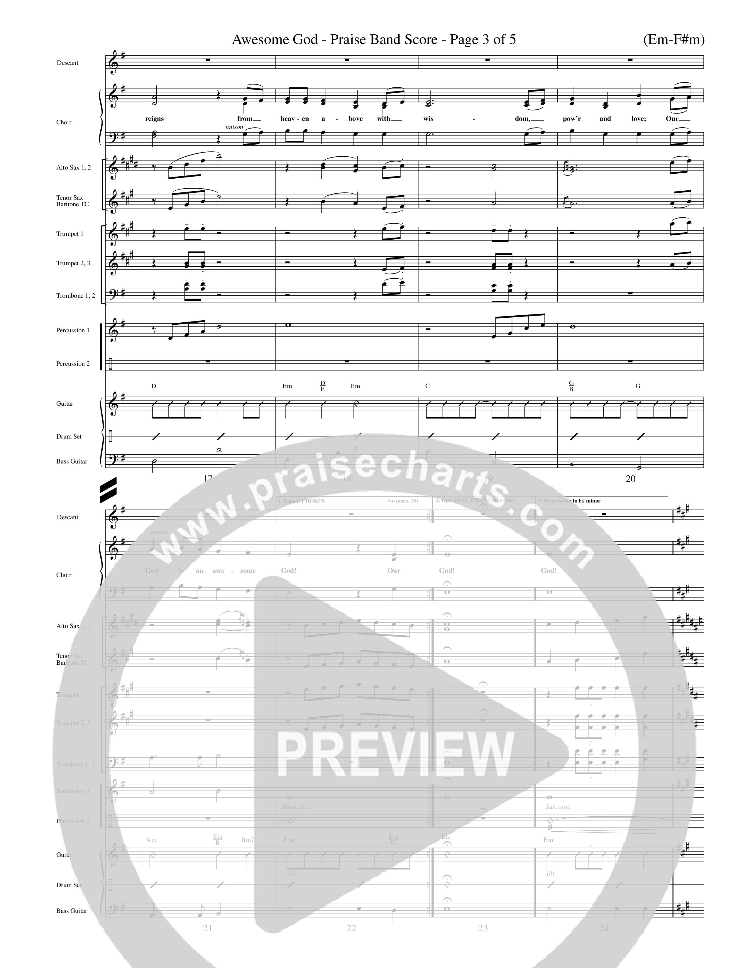 Awesome God (Choral Anthem SATB) PraiseBand (incl. Brass) (Word Music Choral / Orch. Keith Christopher / Orch. Andrew High)