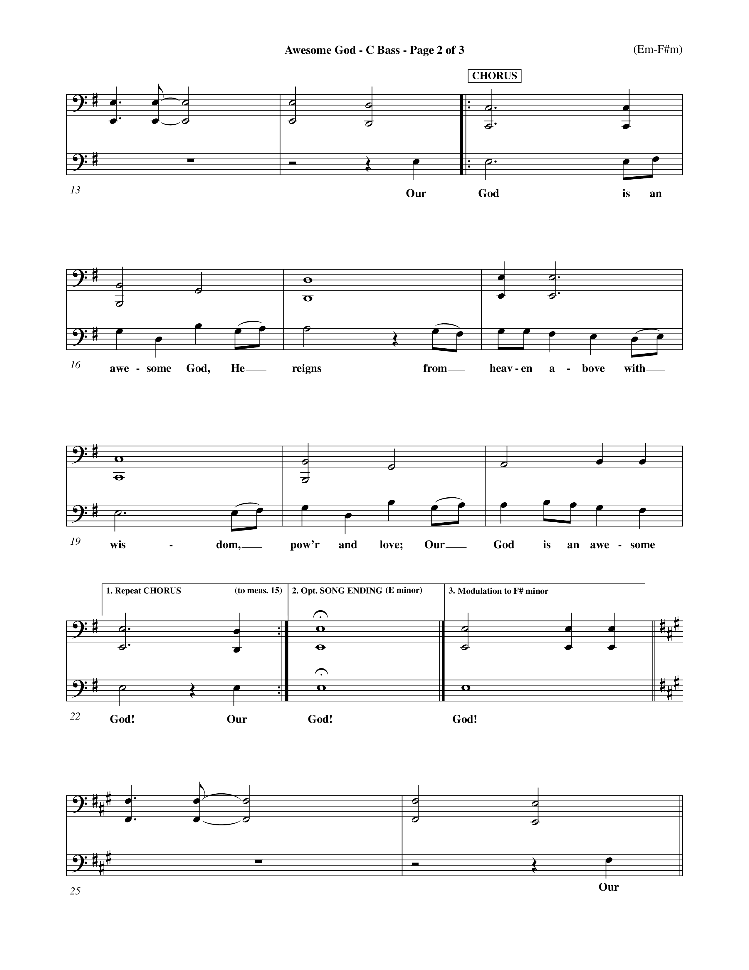 Awesome God (Choral Anthem SATB) Contrabass (Word Music Choral / Orch. Keith Christopher / Orch. Andrew High)