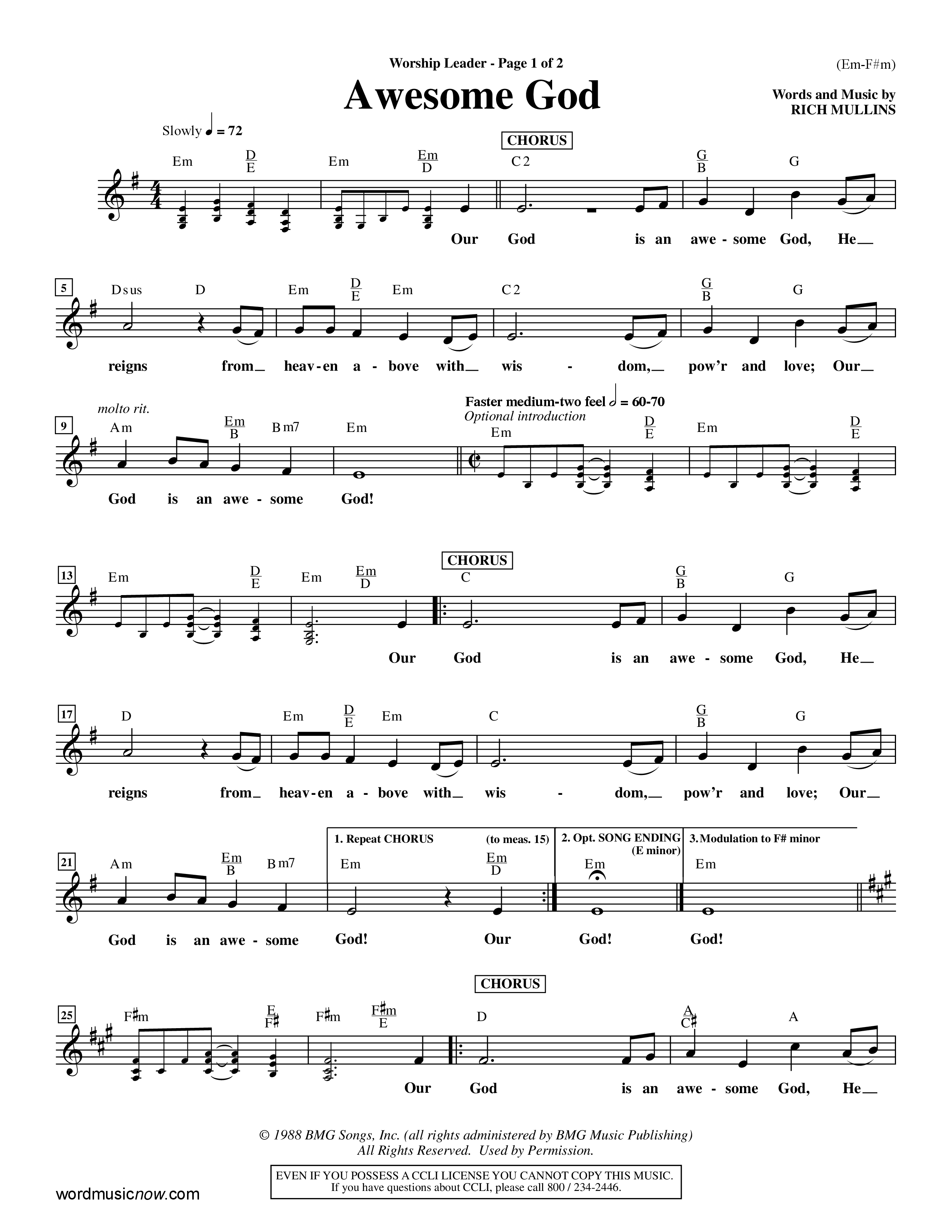 Awesome God (Choral Anthem SATB) Rhythm Pack (Word Music Choral / Orch. Keith Christopher / Orch. Andrew High)