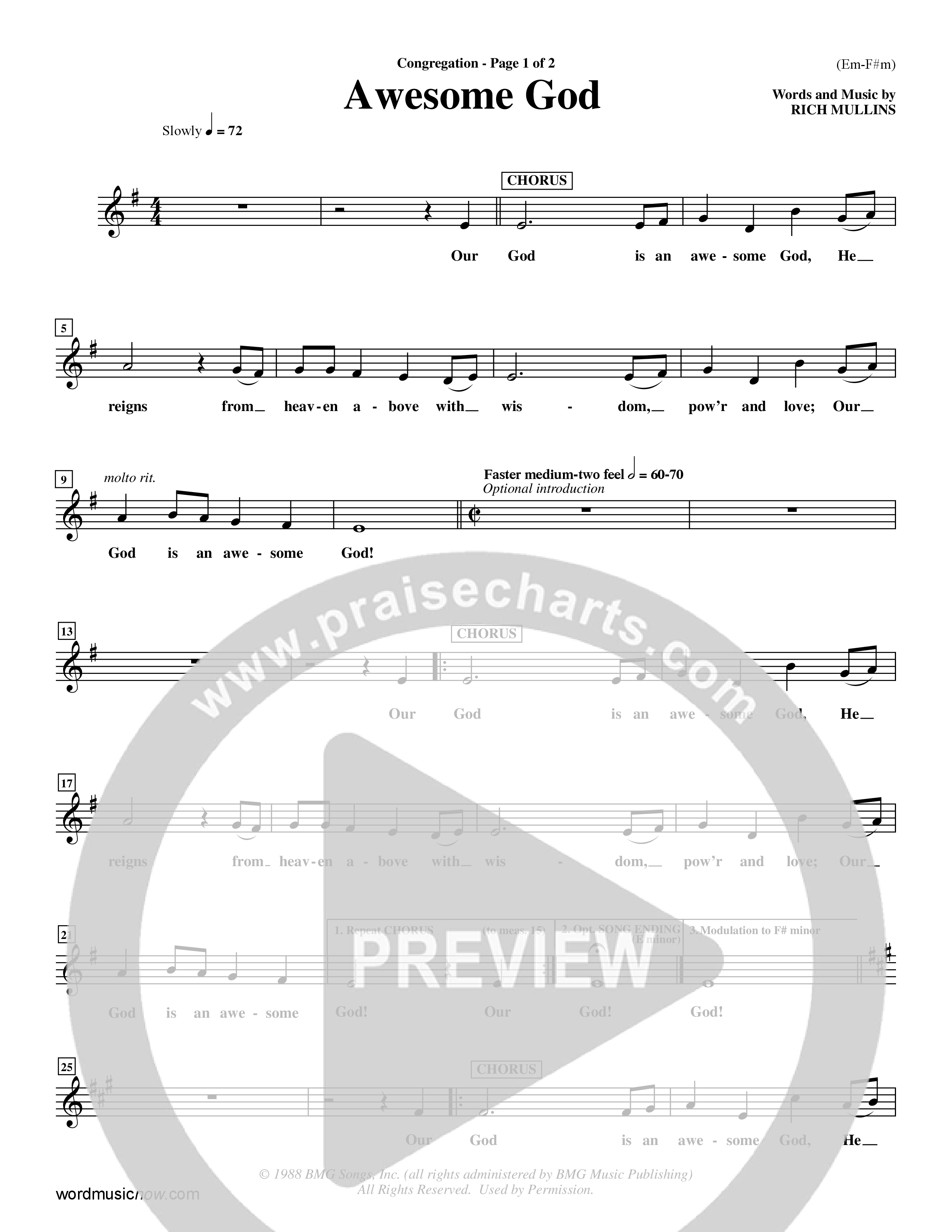 Awesome God (Choral Anthem SATB) Rhythm Pack (Word Music Choral / Orch. Keith Christopher / Orch. Andrew High)