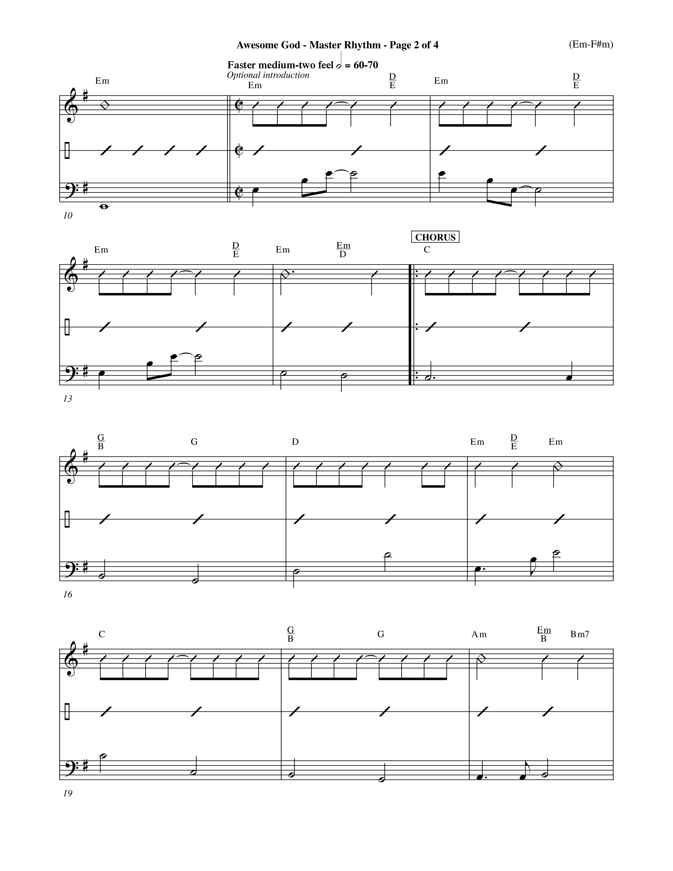 Awesome God (Choral Anthem SATB) Rhythm Chart (Word Music Choral / Orch. Keith Christopher / Orch. Andrew High)