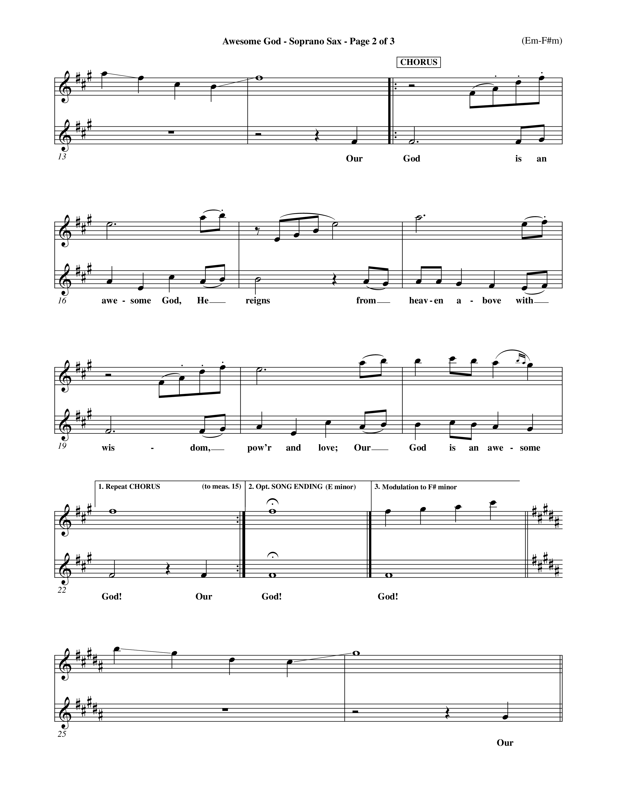 Awesome God (Choral Anthem SATB) Saxophone (Word Music Choral / Orch. Keith Christopher / Orch. Andrew High)