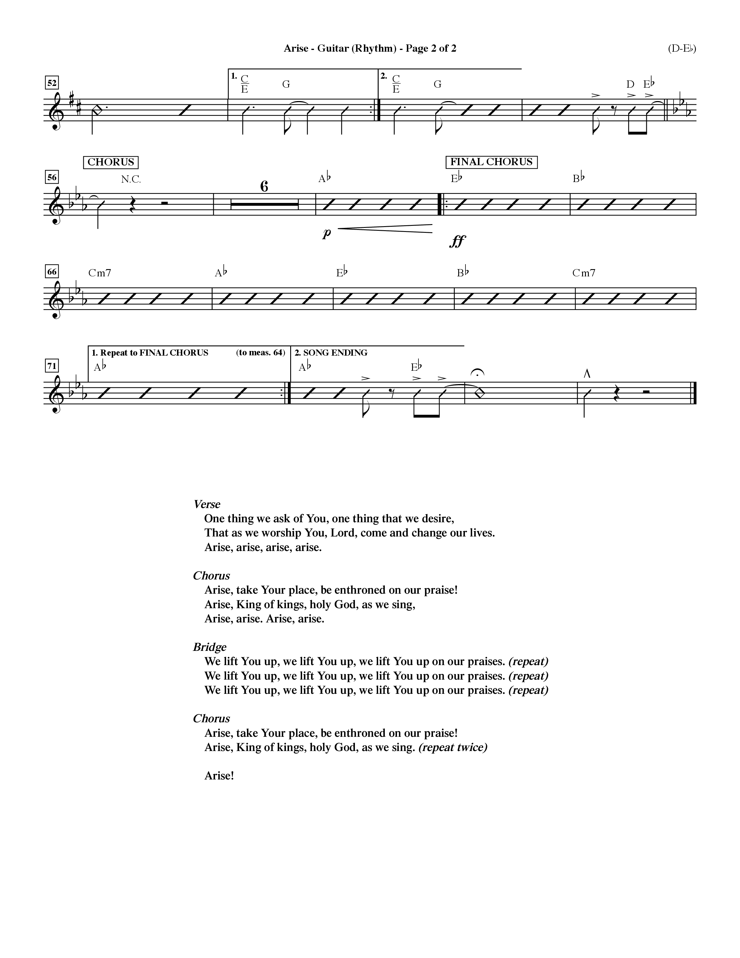 Arise (Choral Anthem SATB) Acoustic Guitar (Word Music Choral / Orch. David Winkler / Orch. Dave Williamson)