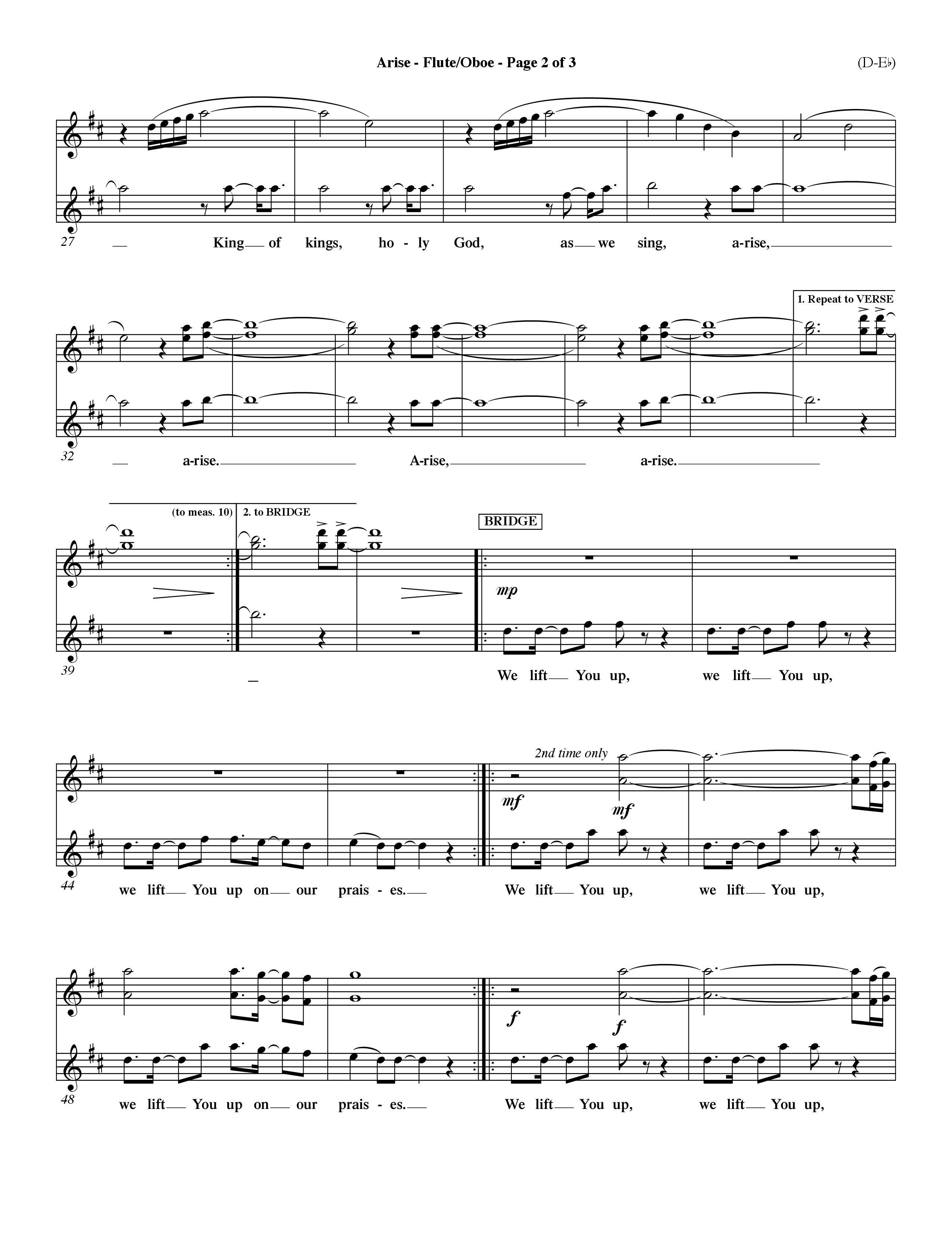 Arise (Choral Anthem SATB) Flute/Oboe (Word Music Choral / Orch. David Winkler / Orch. Dave Williamson)