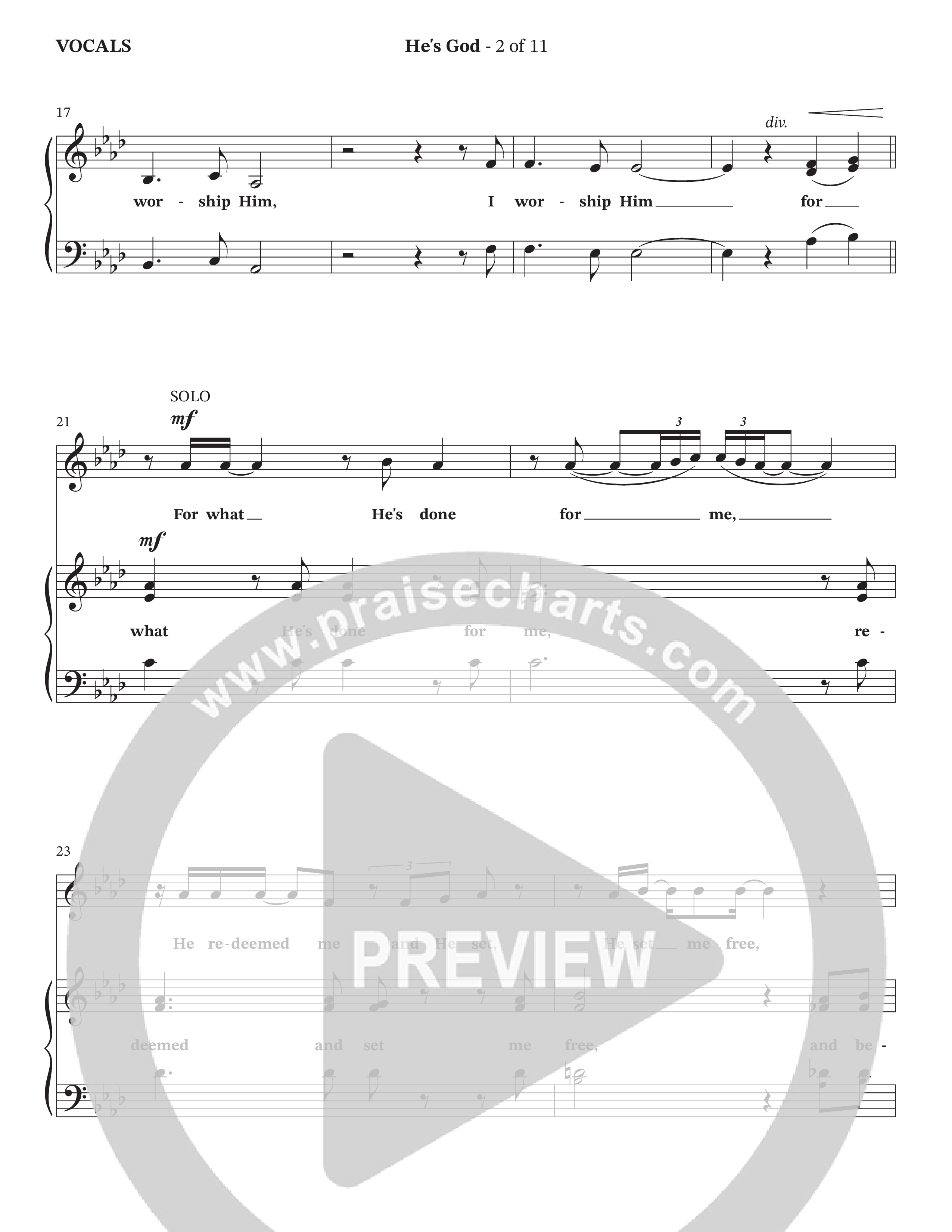 He's God (Choral Anthem SATB) Choir Sheet (SATB) (The Brooklyn Tabernacle Choir / Arr. Carol Cymbala / Orch. Lari Goss)