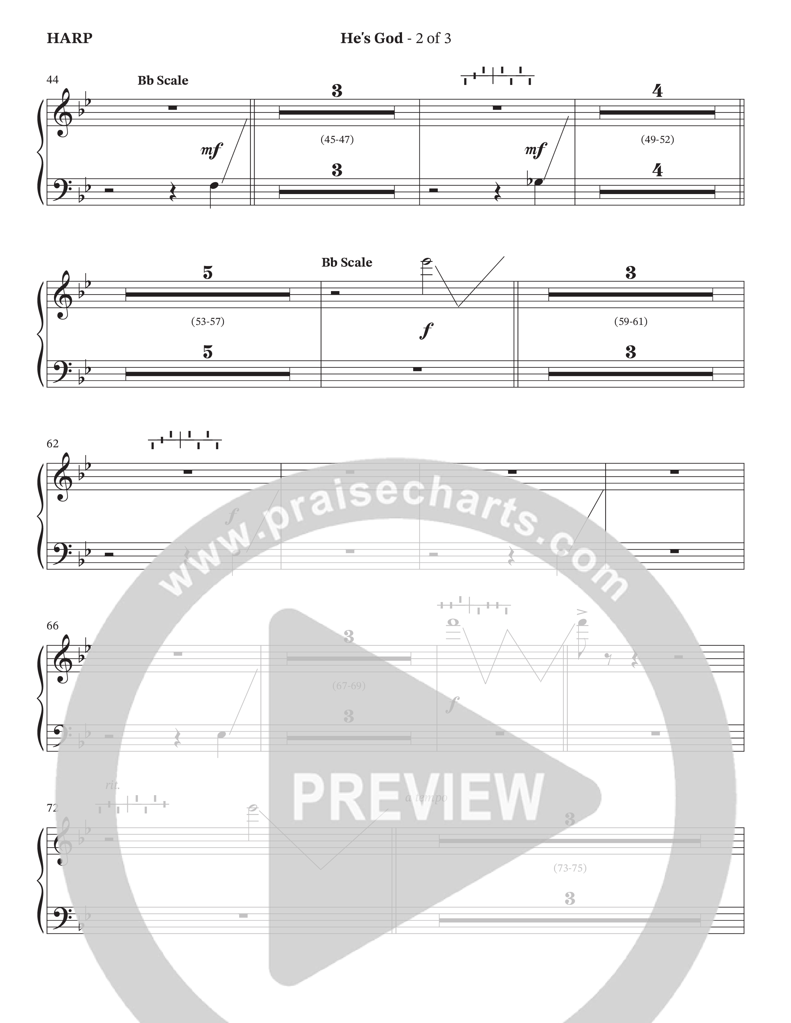 He's God (Choral Anthem SATB) Harp (The Brooklyn Tabernacle Choir / Arr. Carol Cymbala / Orch. Lari Goss)