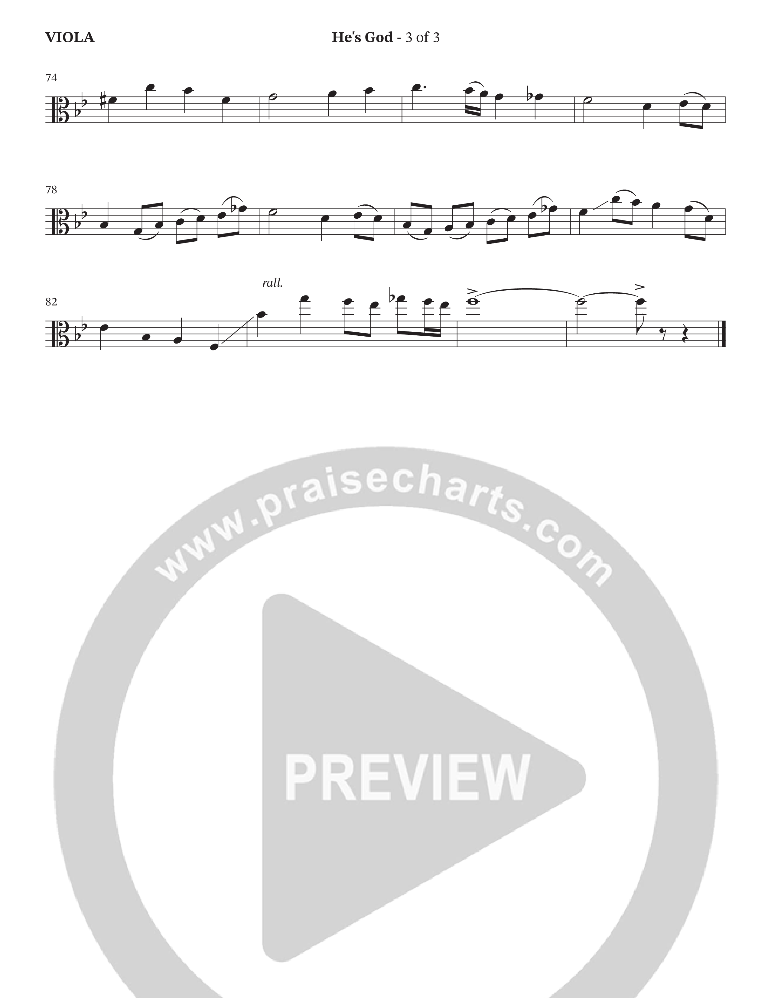 He's God (Choral Anthem SATB) Viola (The Brooklyn Tabernacle Choir / Arr. Carol Cymbala / Orch. Lari Goss)