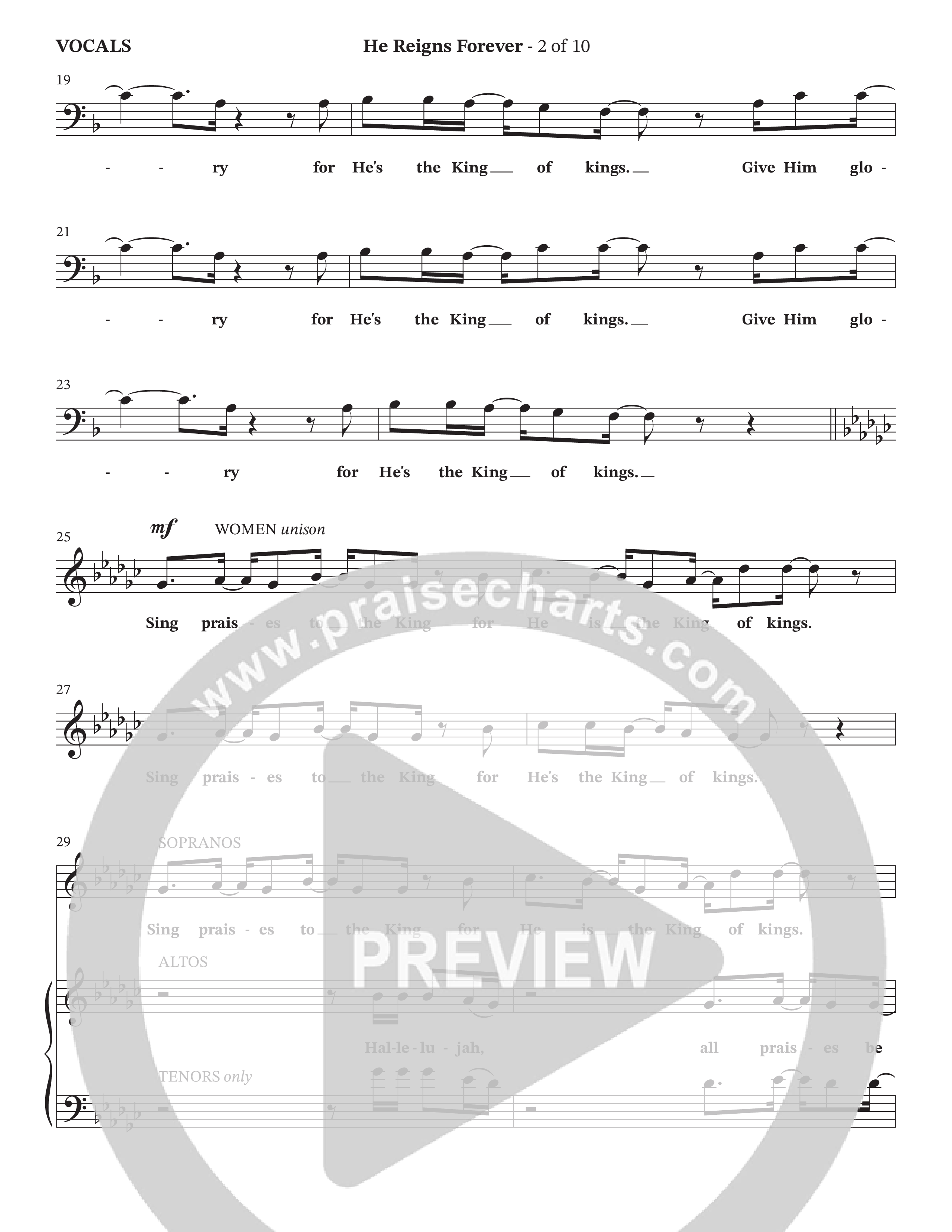 He Reigns Forever (Choral Anthem SATB) Choir Sheet (SATB) (The Brooklyn Tabernacle Choir / Arr. Carol Cymbala / Orch. Chris McDonald)