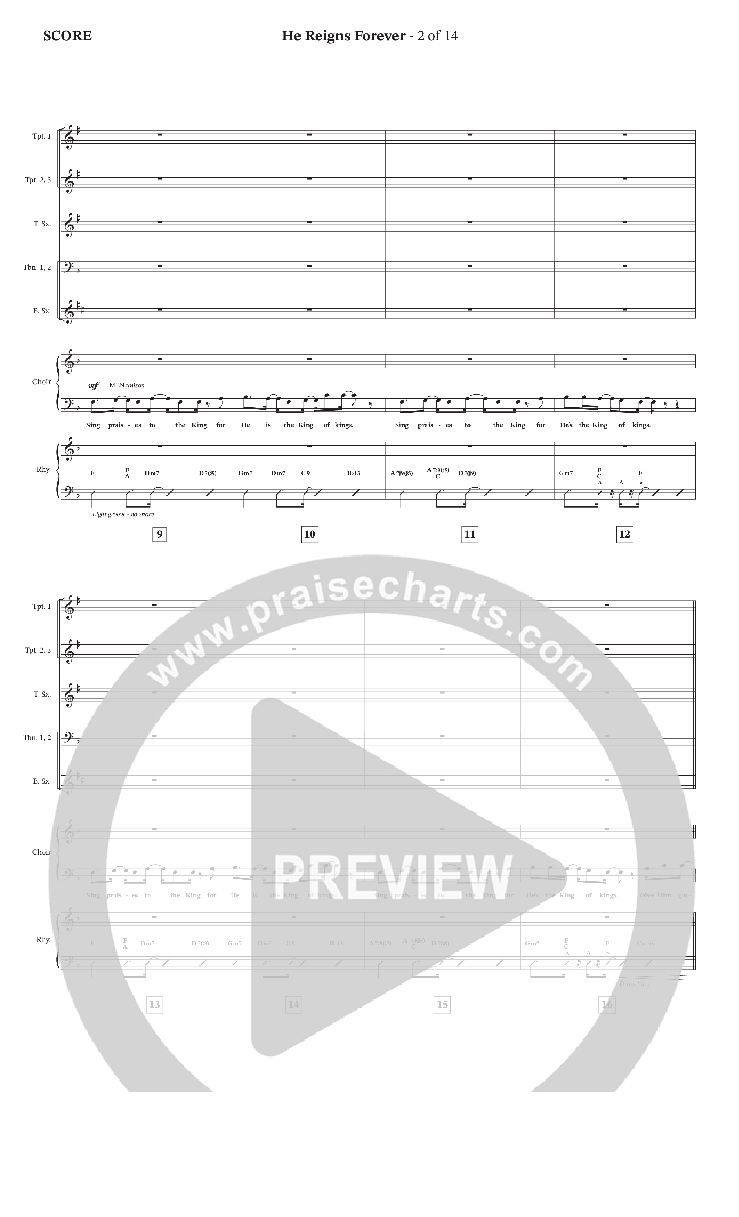 He Reigns Forever (Choral Anthem SATB) Conductor's Score (The Brooklyn Tabernacle Choir / Arr. Carol Cymbala / Orch. Chris McDonald)