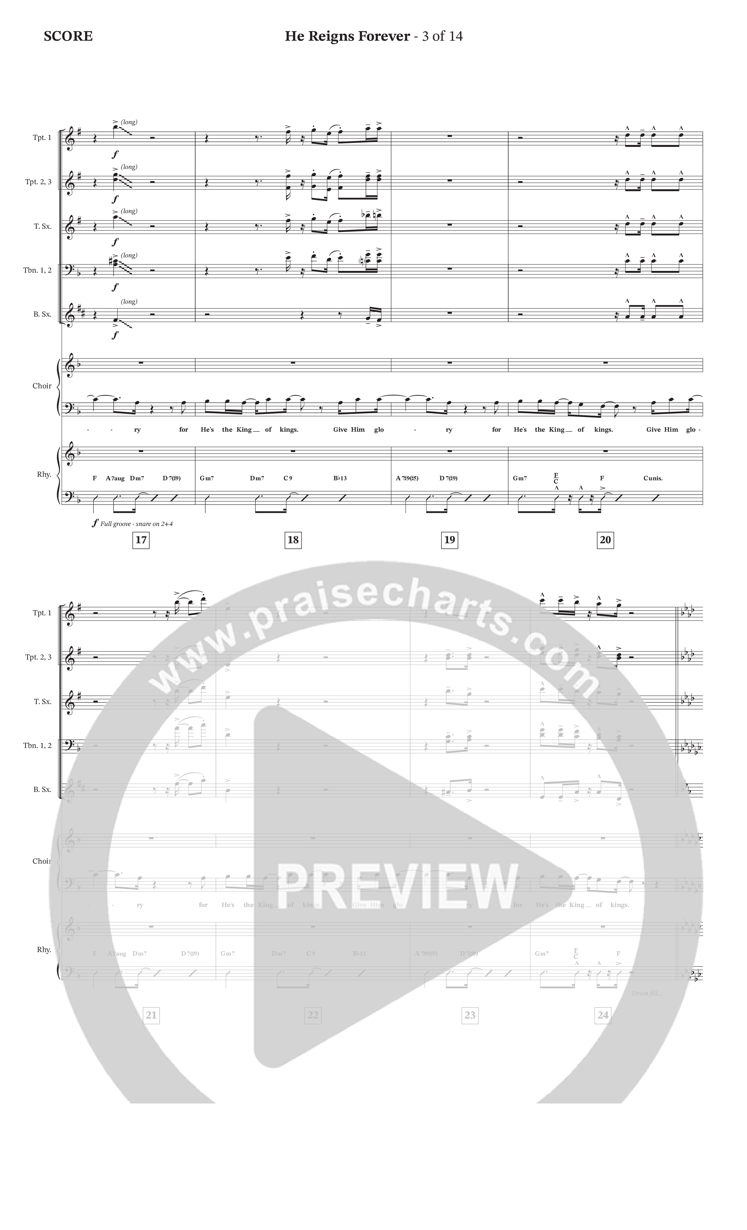 He Reigns Forever (Choral Anthem SATB) Conductor's Score (The Brooklyn Tabernacle Choir / Arr. Carol Cymbala / Orch. Chris McDonald)