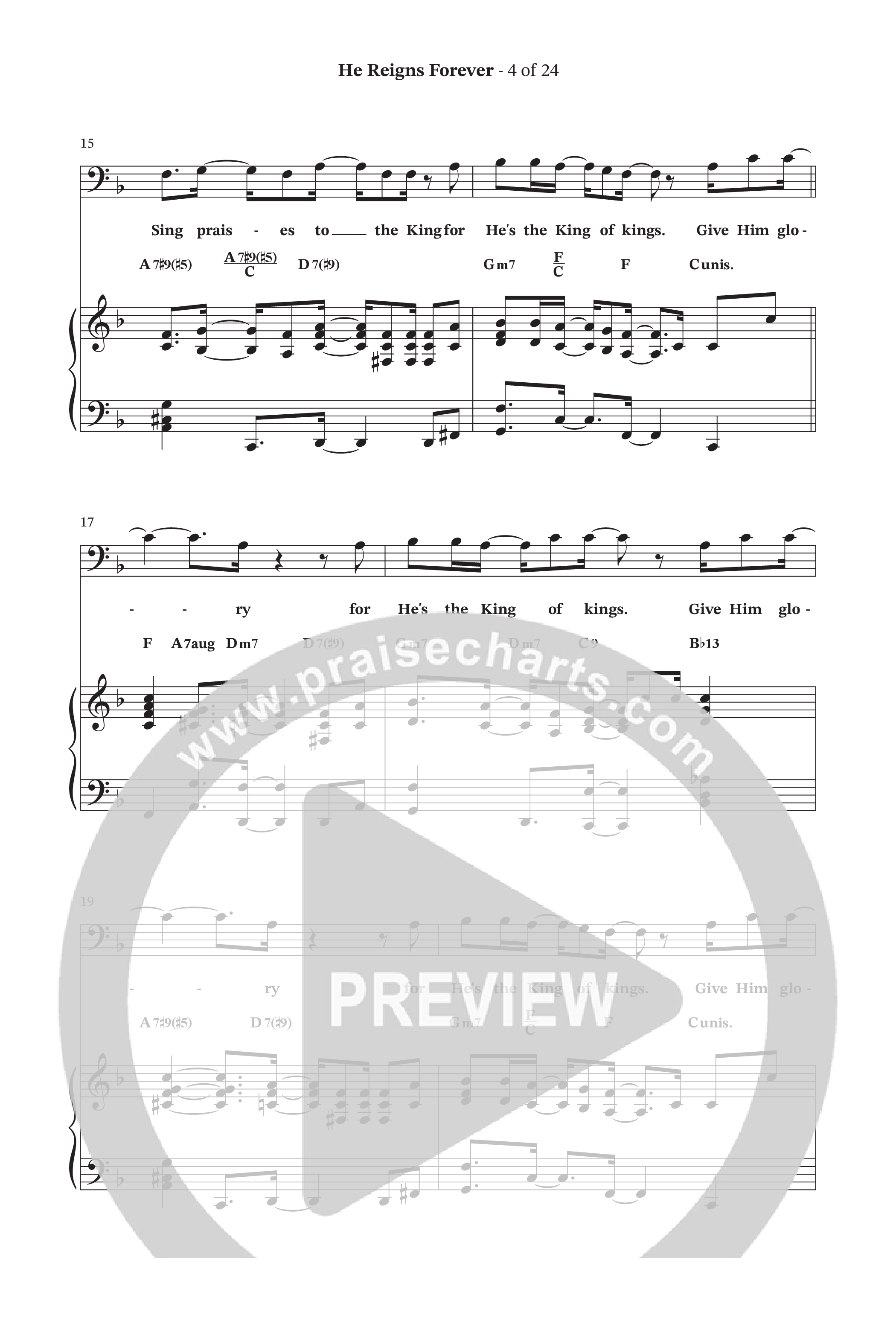 He Reigns Forever (Choral Anthem SATB) Octavo (SATB & Pno) (The Brooklyn Tabernacle Choir / Arr. Carol Cymbala / Orch. Chris McDonald)