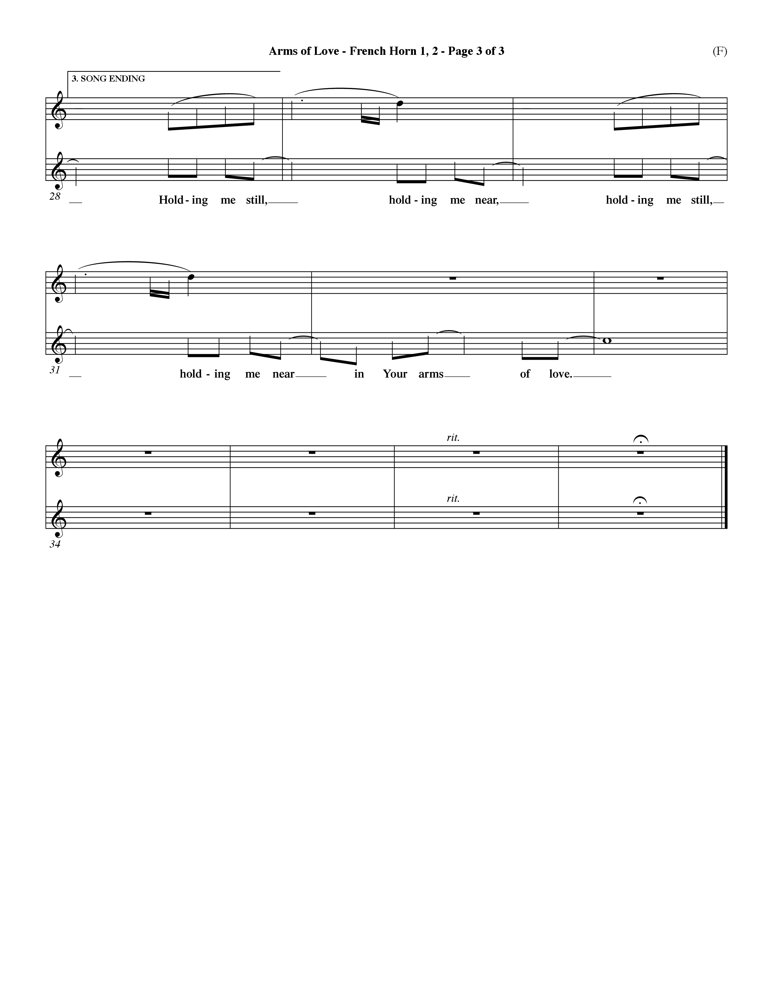 Arms Of Love (Choral Anthem SATB) French Horn (Word Music Choral / Orch. Dave Williamson)