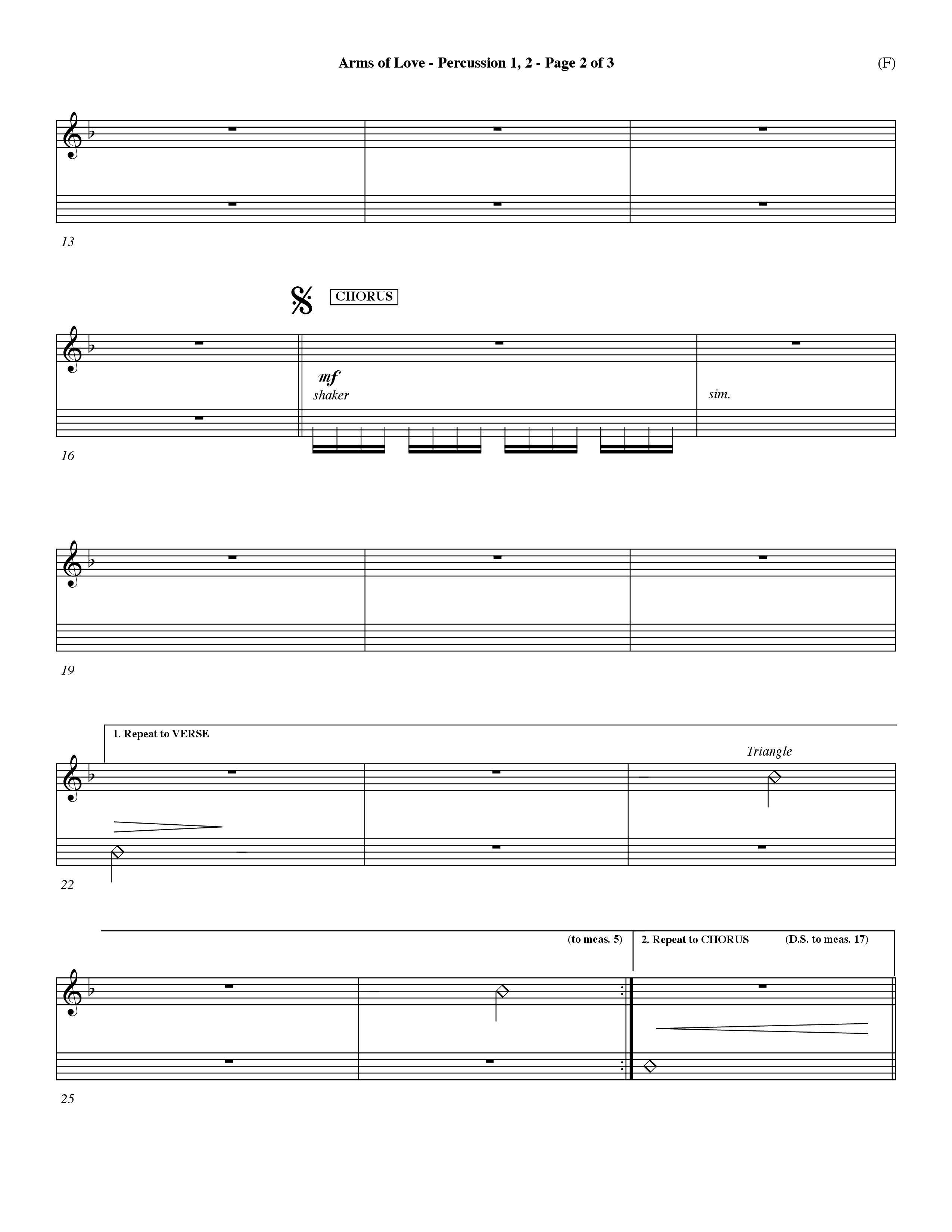 Arms Of Love (Choral Anthem SATB) Percussion 1/2 (Word Music Choral / Orch. Dave Williamson)