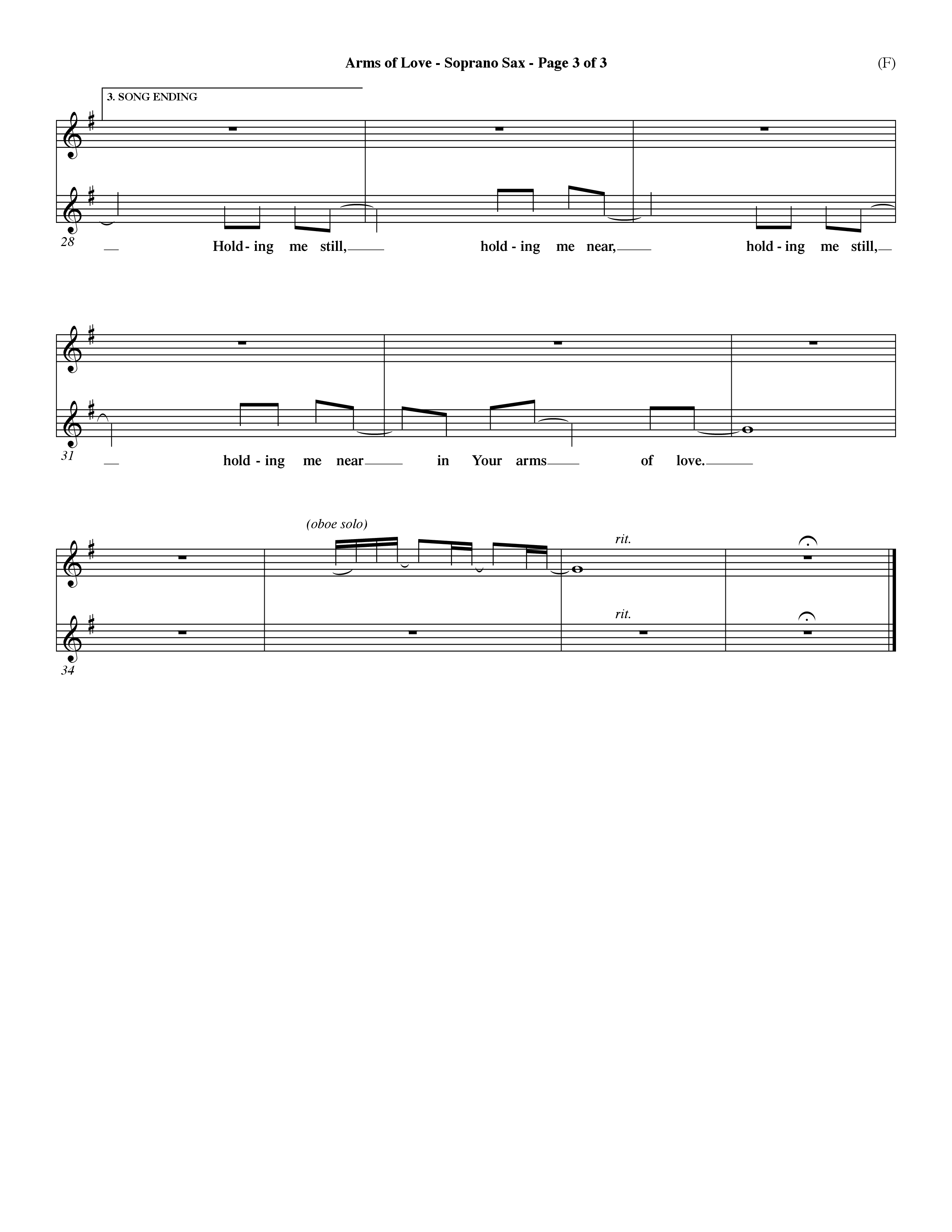 Arms Of Love (Choral Anthem SATB) Saxophone (Word Music Choral / Orch. Dave Williamson)