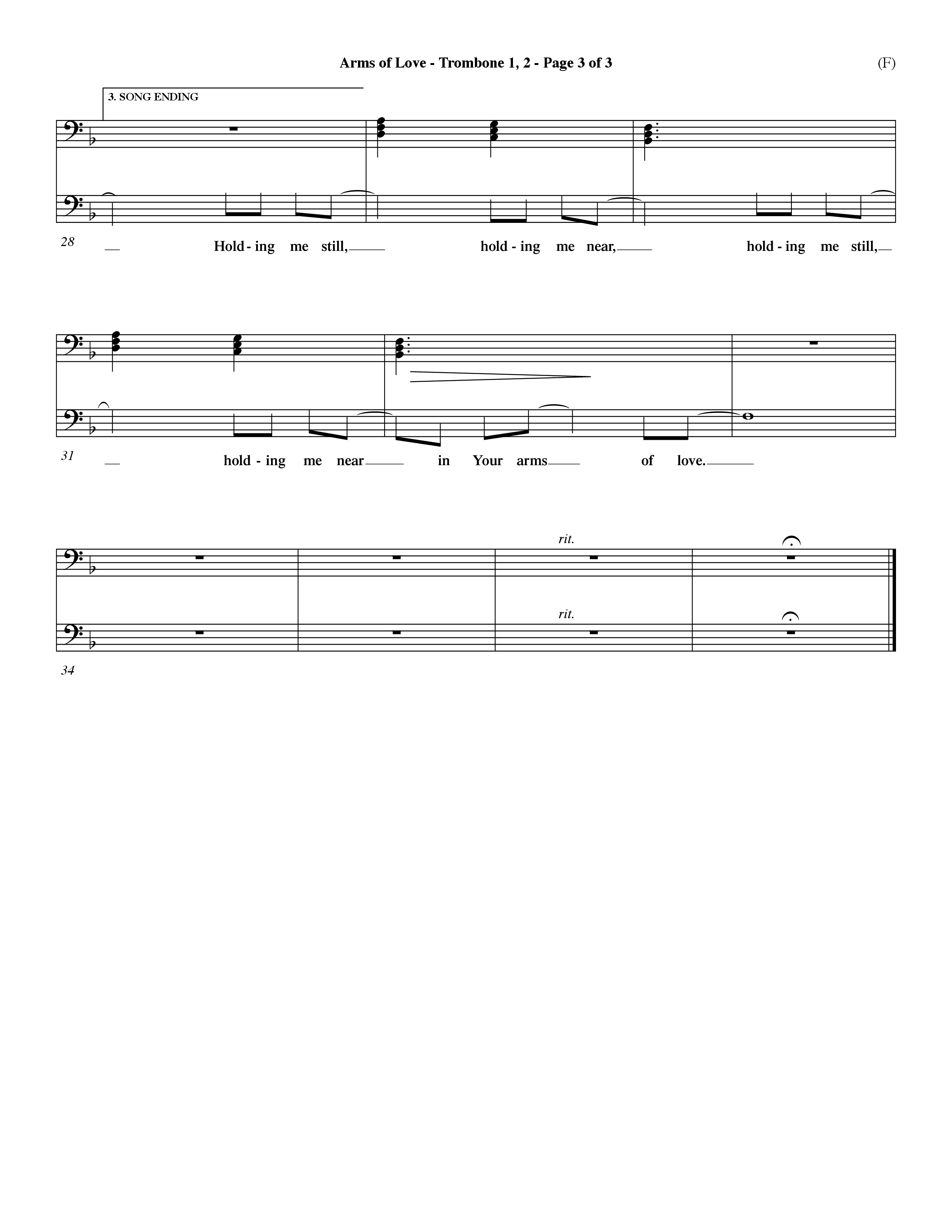 Arms Of Love (Choral Anthem SATB) Trombone 1/2 (Word Music Choral / Orch. Dave Williamson)