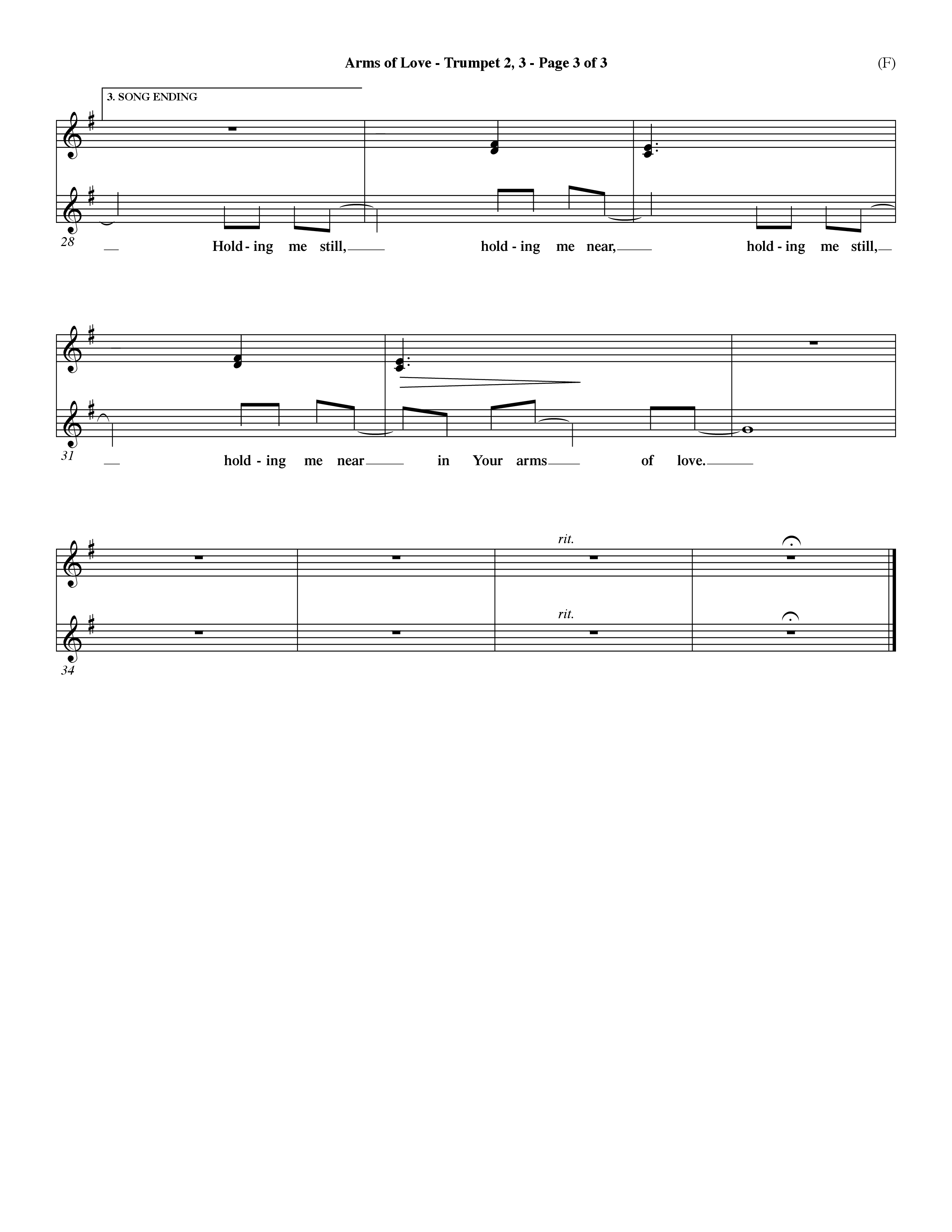 Arms Of Love (Choral Anthem SATB) Trumpet 2/3 (Word Music Choral / Orch. Dave Williamson)