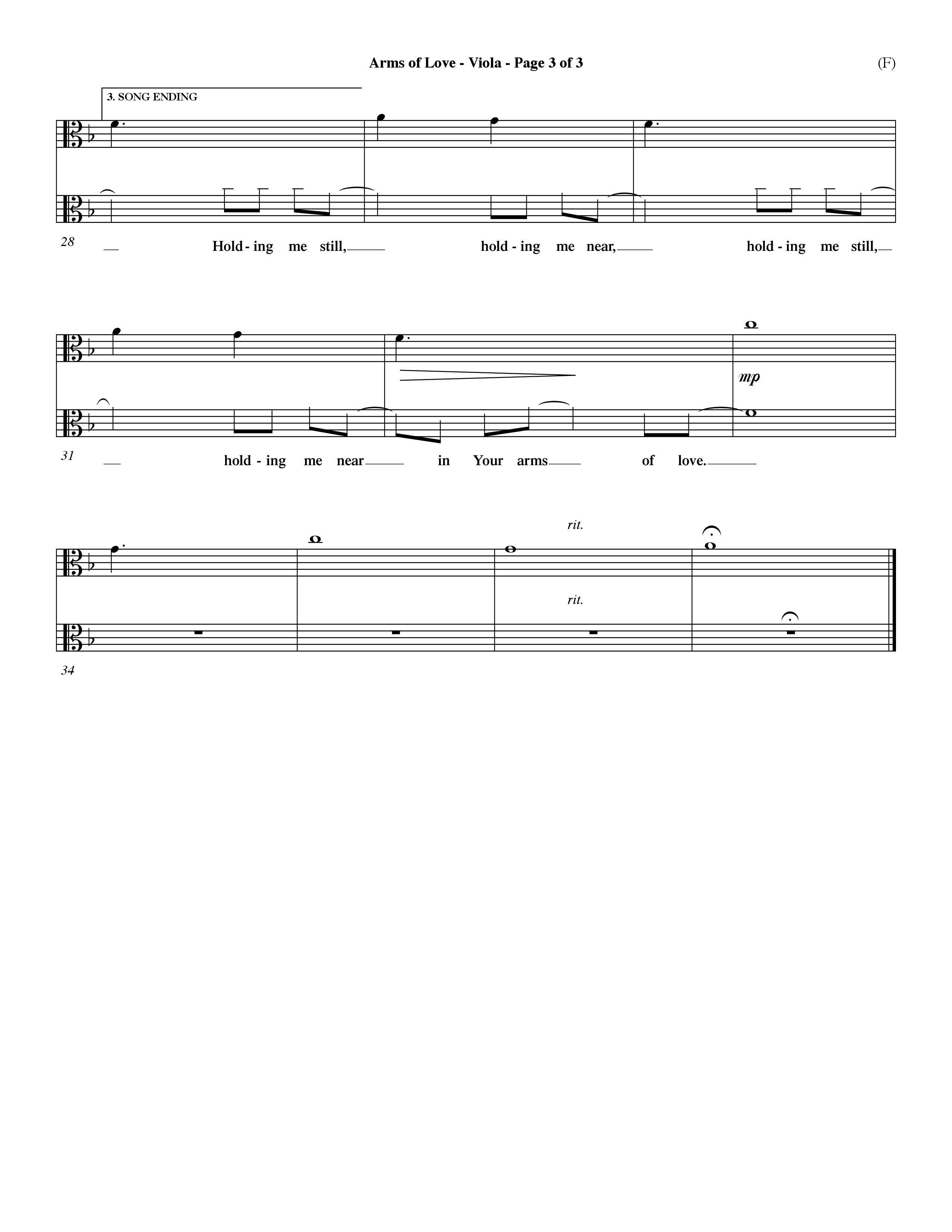 Arms Of Love (Choral Anthem SATB) Viola (Word Music Choral / Orch. Dave Williamson)