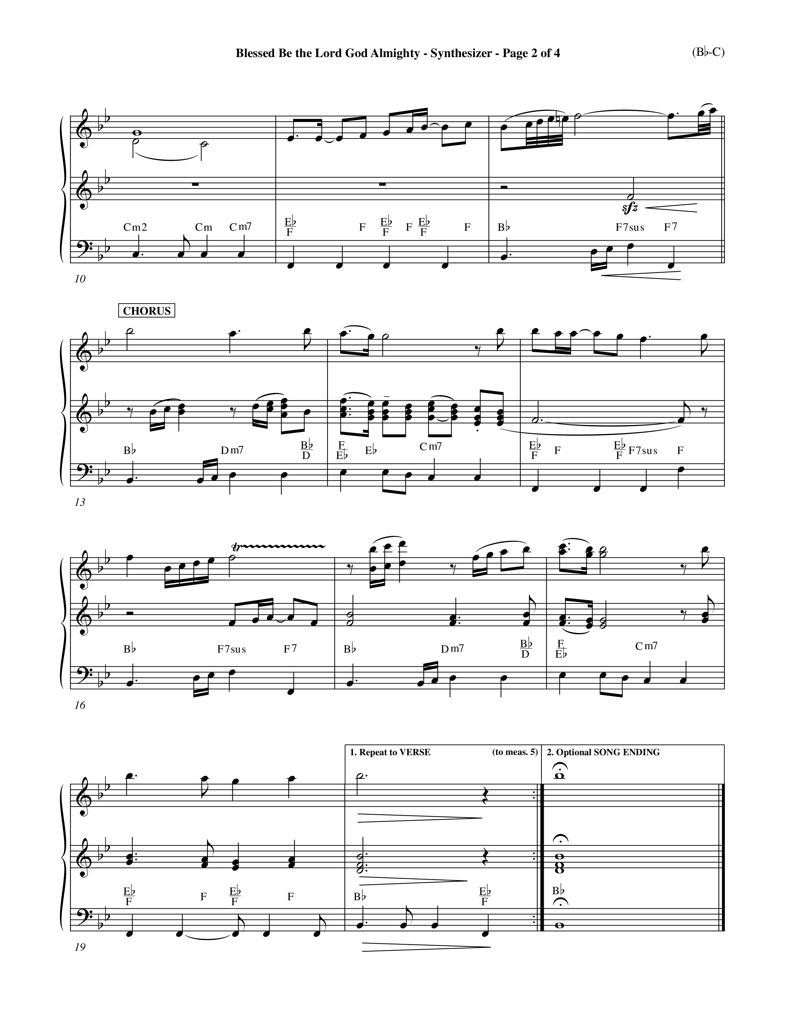 Blessed Be The Lord God Almighty (Choral Anthem SATB) Synth (Word Music Choral / Orch. Roy Herzer / Orch. Andrew High)