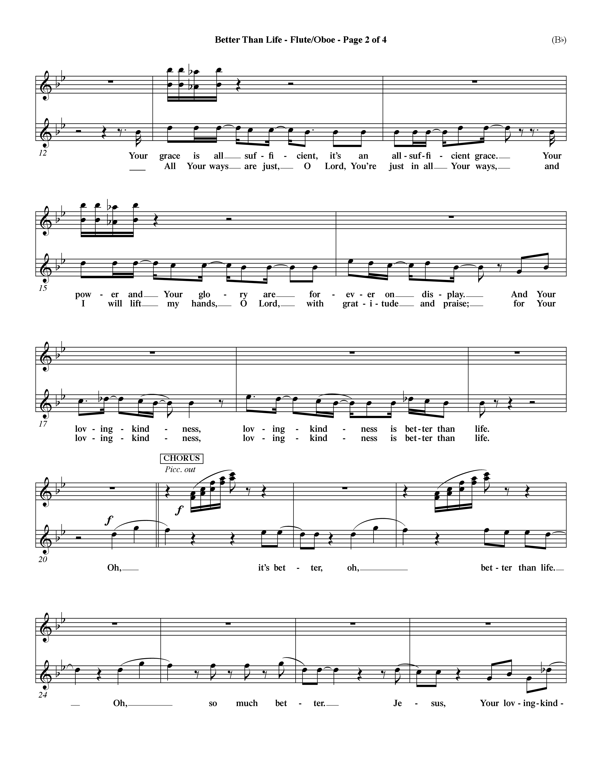 Better Than Life (Choral Anthem SATB) Flute/Oboe (Word Music Choral / Orch. Dave Williamson)