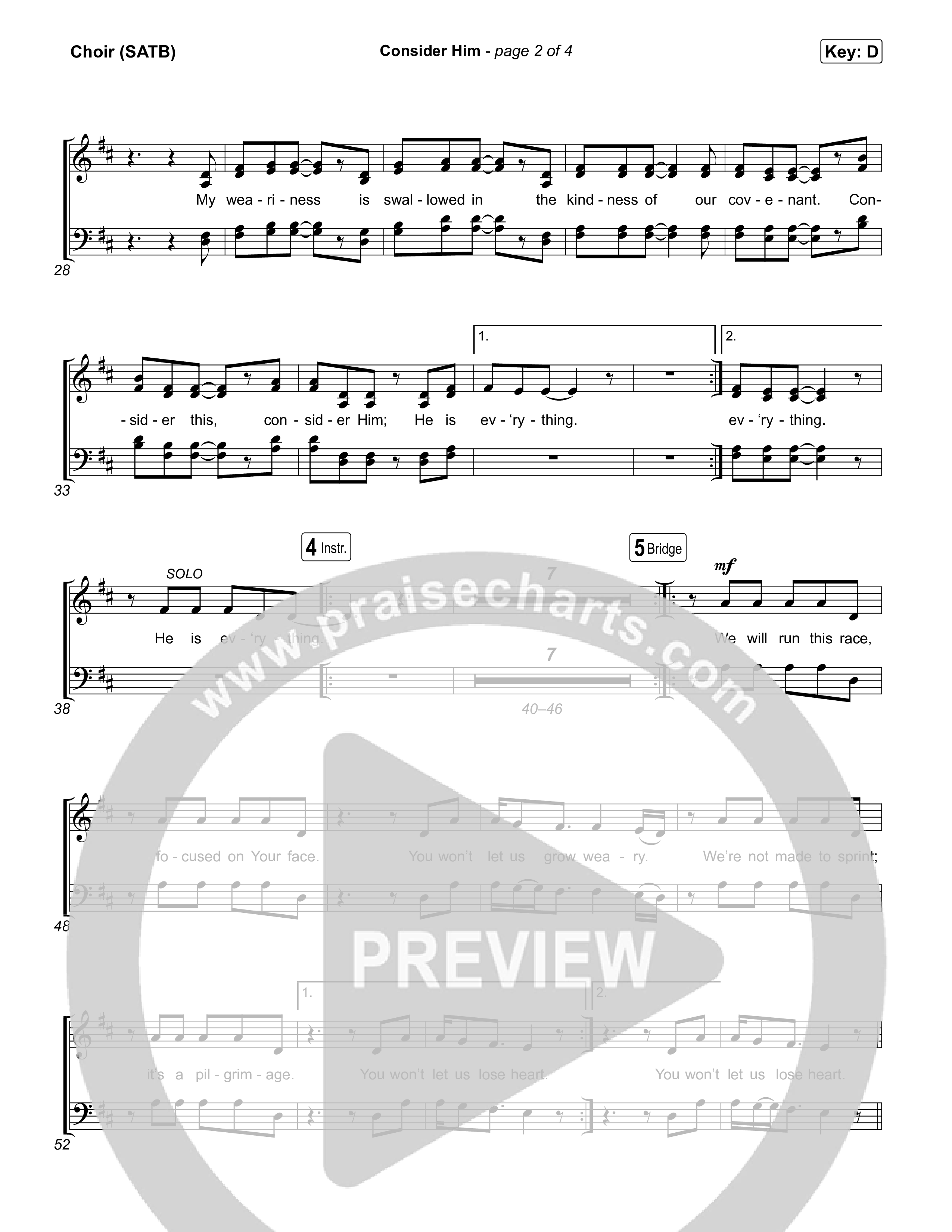 Consider Him Choir Sheet (SATB) (UPPERROOM)