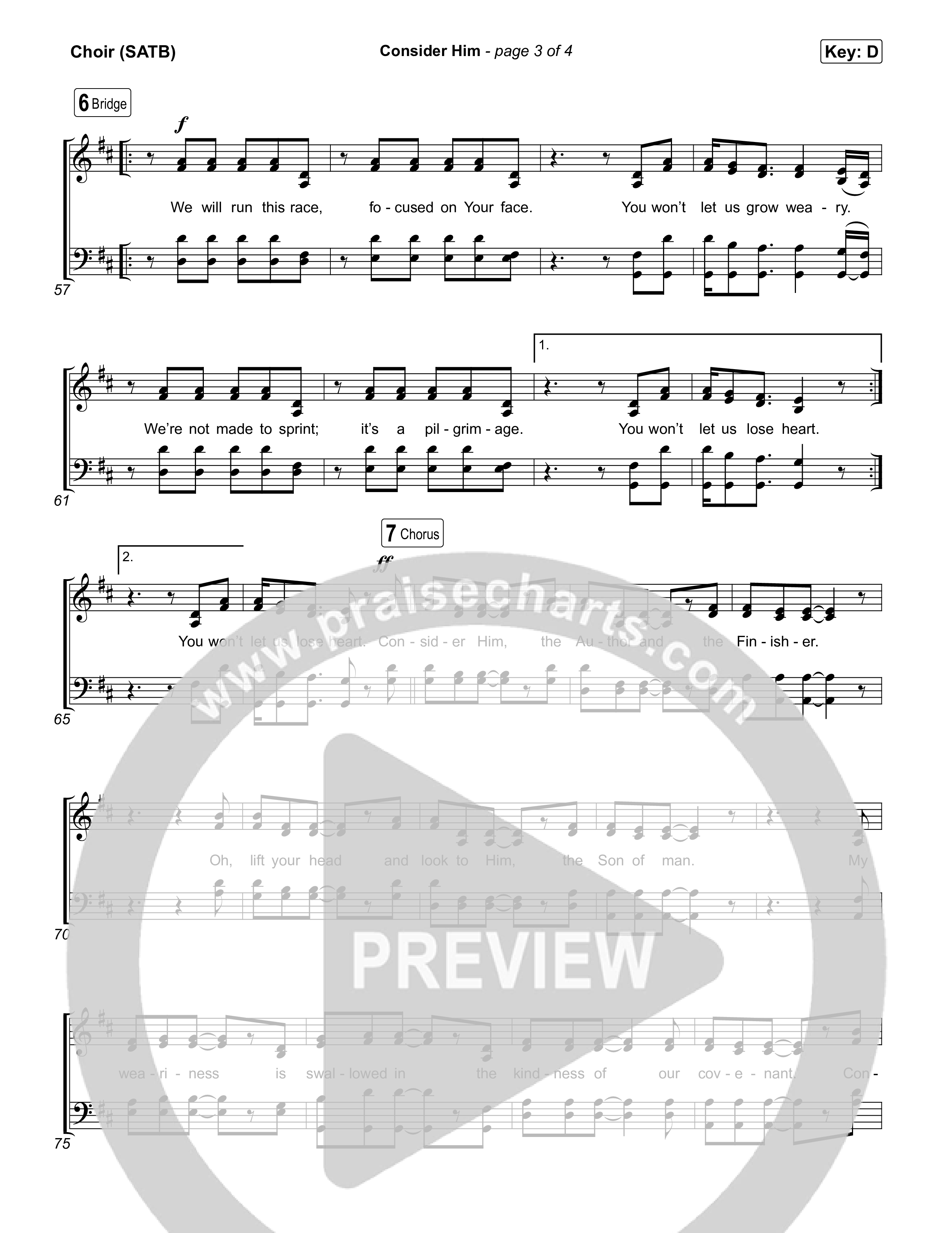 Consider Him Choir Sheet (SATB) (UPPERROOM)