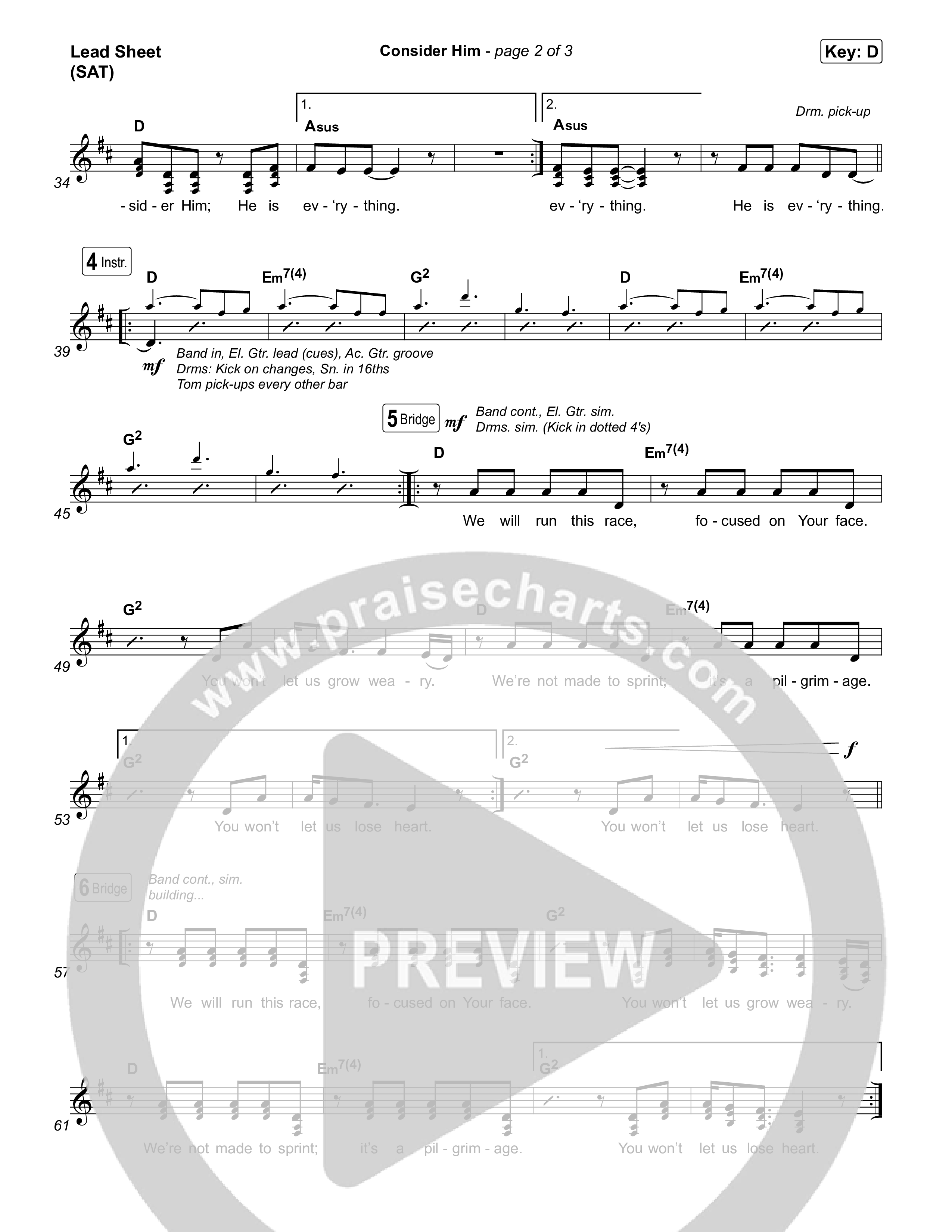 Consider Him Lead Sheet (SAT) (UPPERROOM)