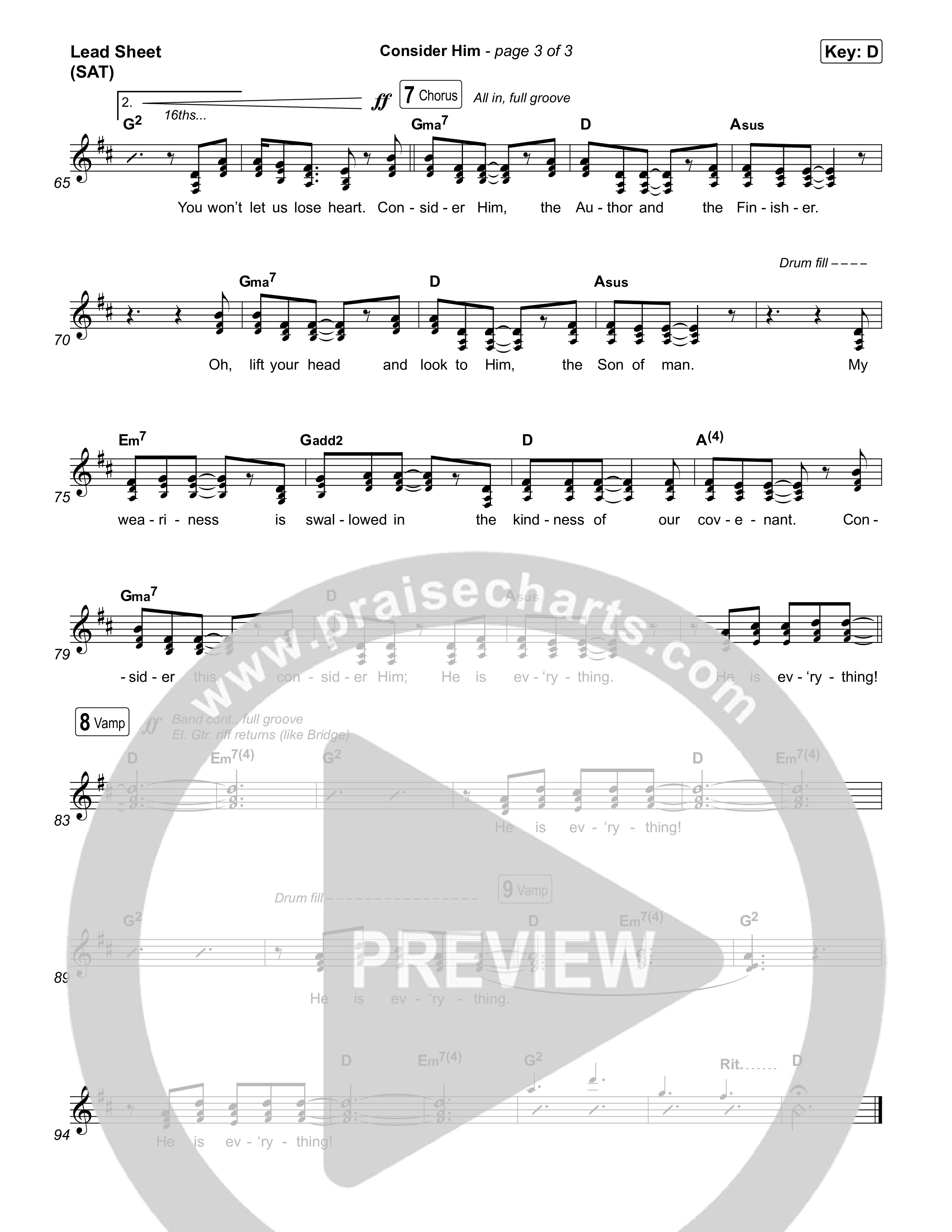 Consider Him Lead Sheet (SAT) (UPPERROOM)