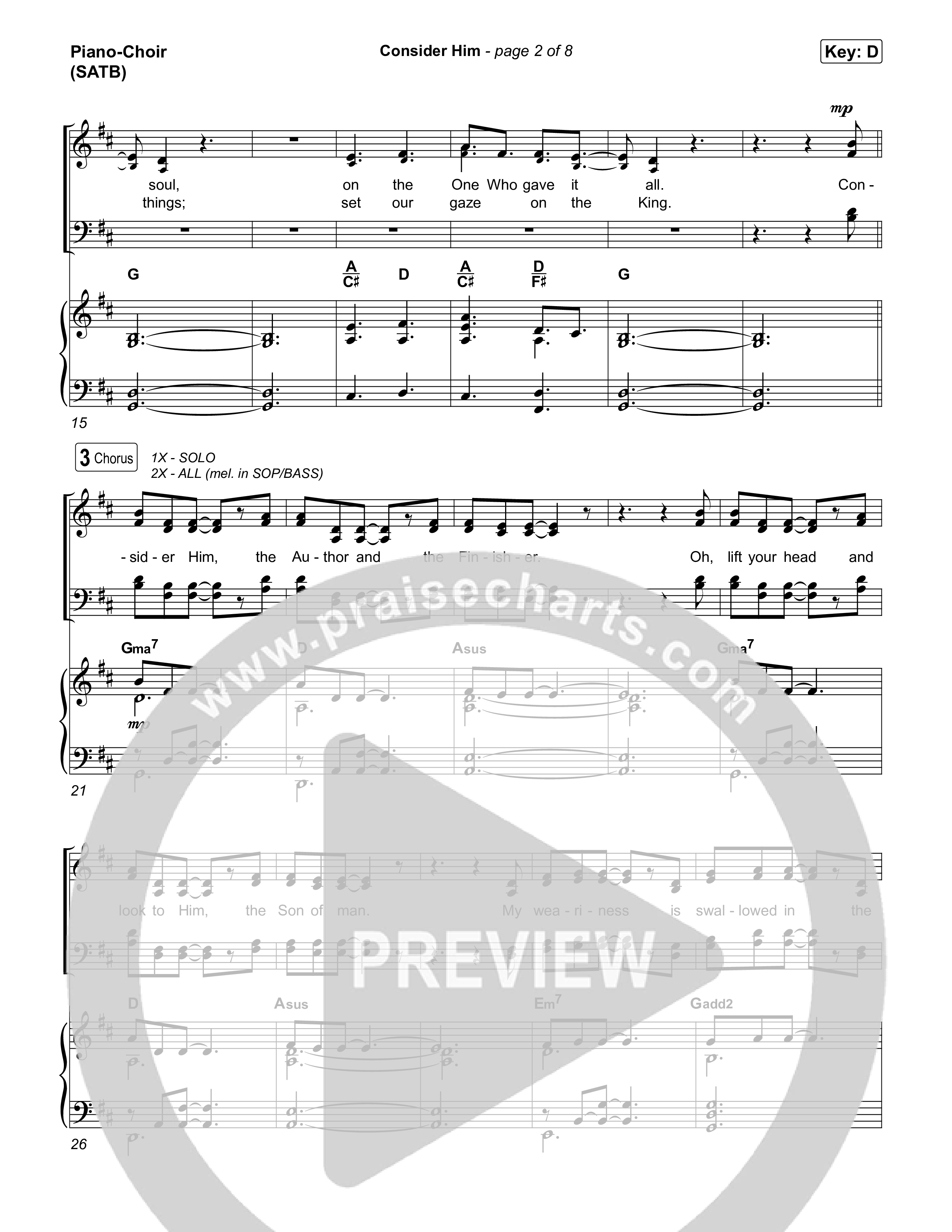 Consider Him Piano/Vocal (SATB) (UPPERROOM)