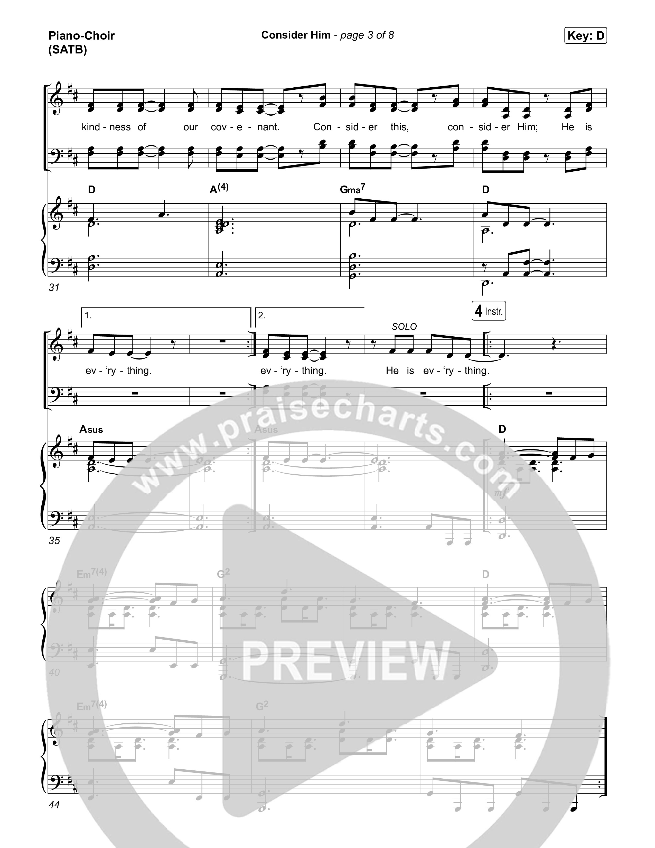 Consider Him Piano/Vocal (SATB) (UPPERROOM)