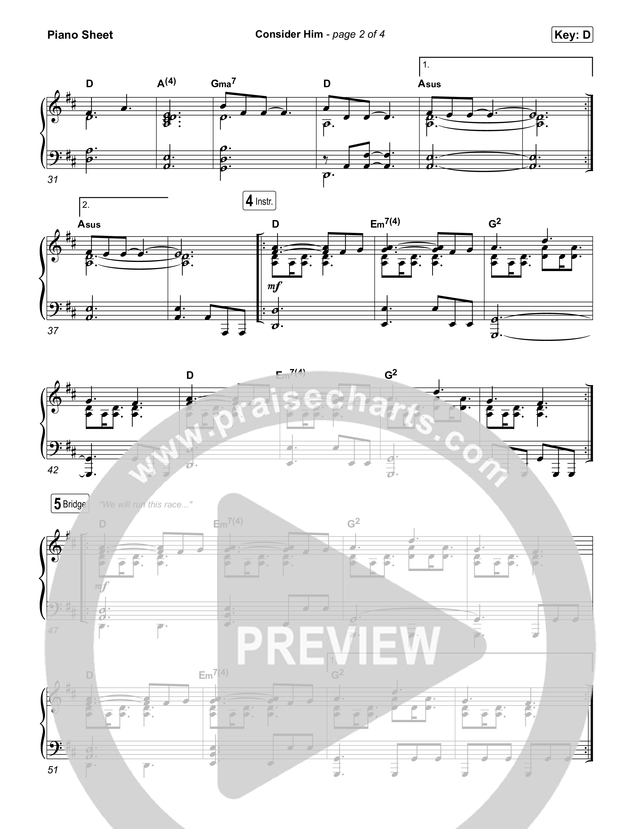 Consider Him Piano Sheet (UPPERROOM)