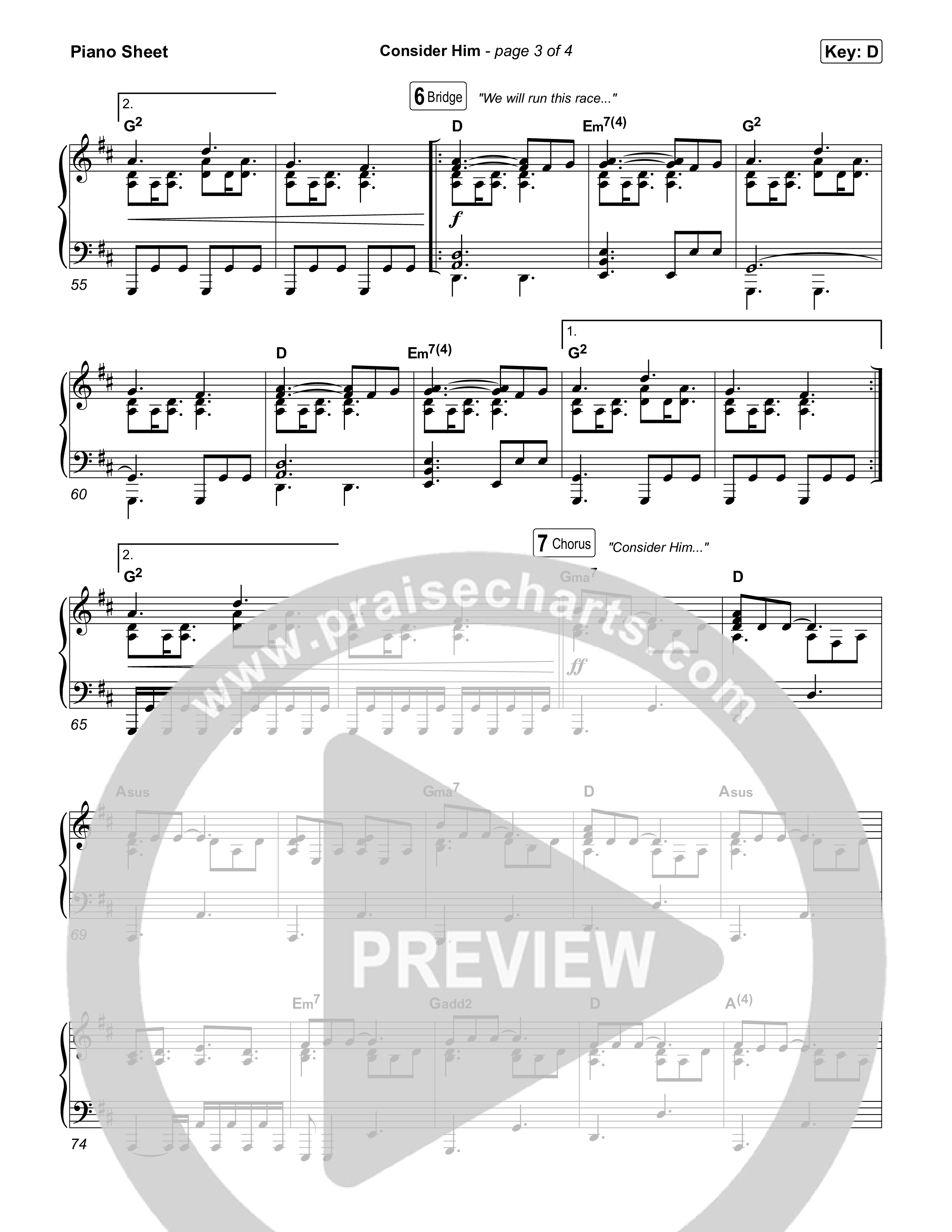 Consider Him Piano Sheet (UPPERROOM)