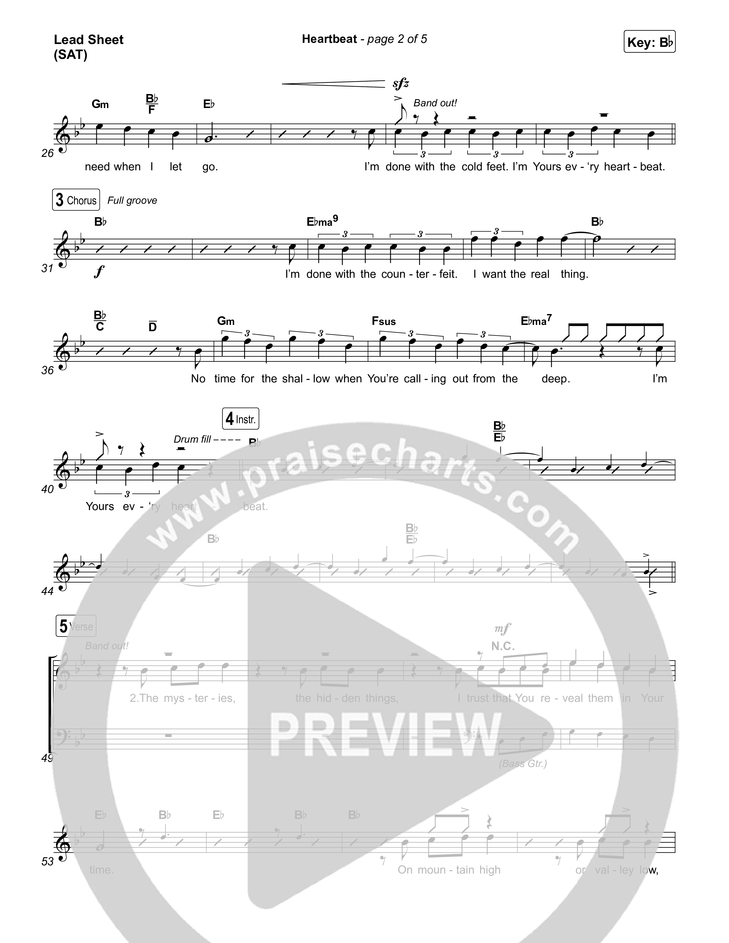 Heartbeat Lead Sheet (SAT) (Gateway ALL IN / David Funk)