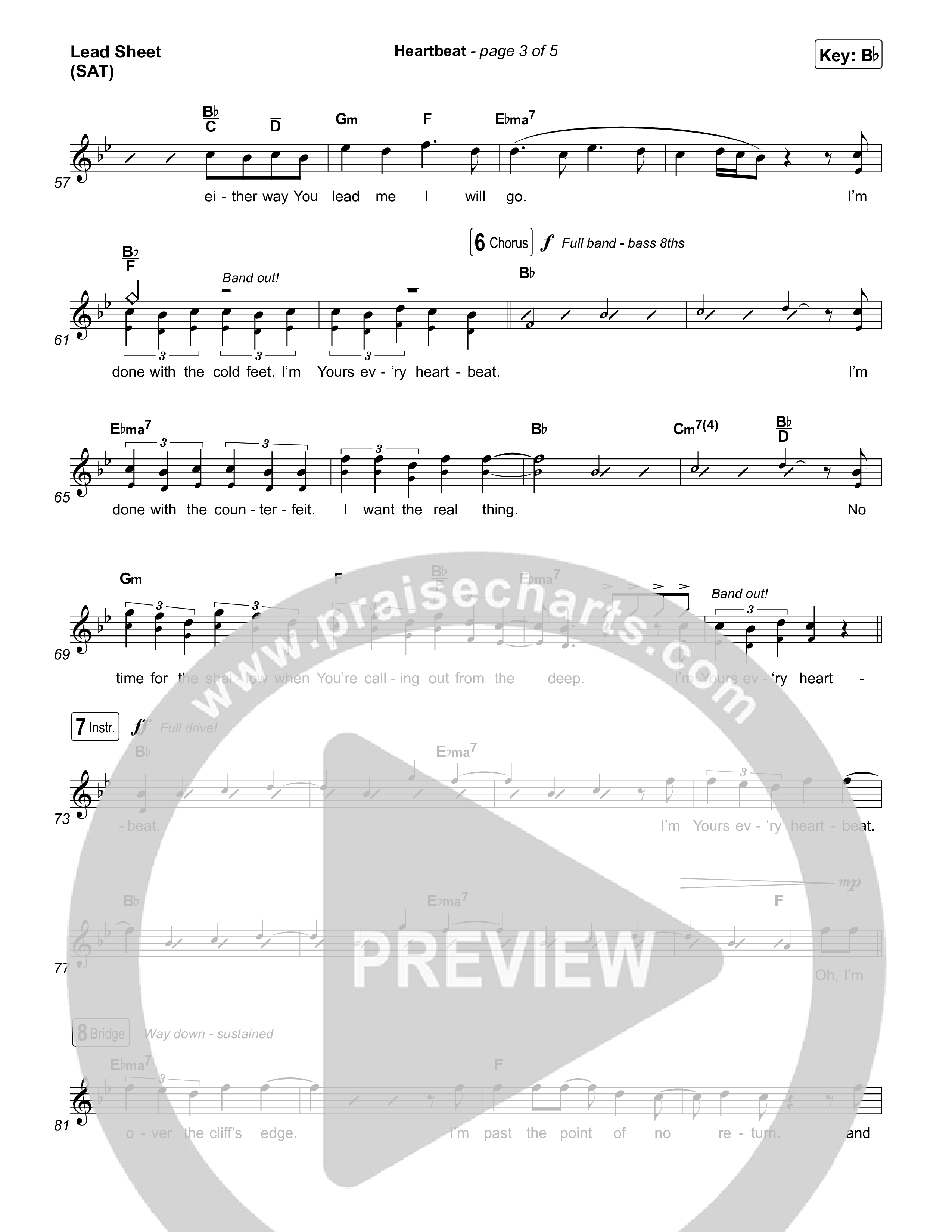 Heartbeat Lead Sheet (SAT) (Gateway ALL IN / David Funk)