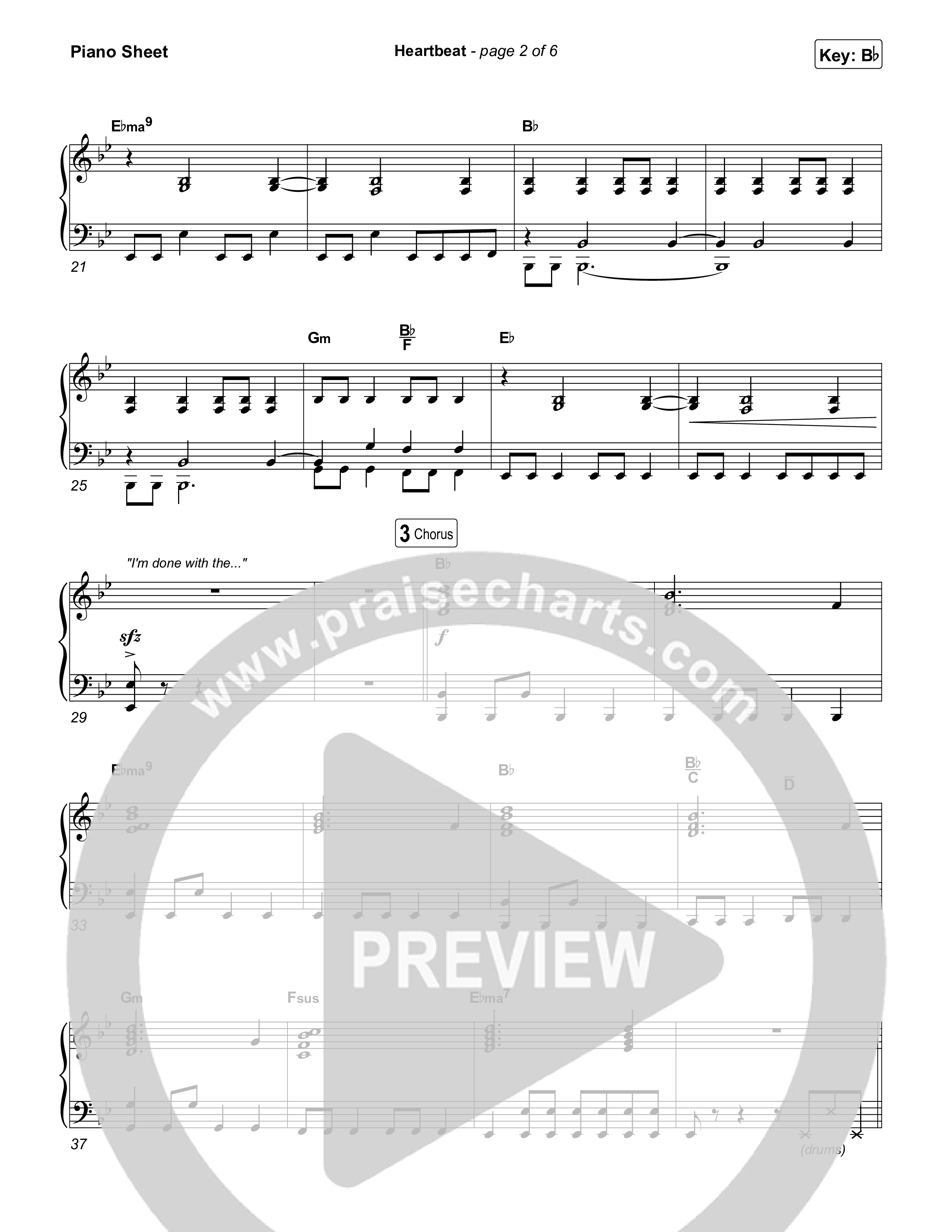 Heartbeat Piano Sheet (Gateway ALL IN / David Funk)