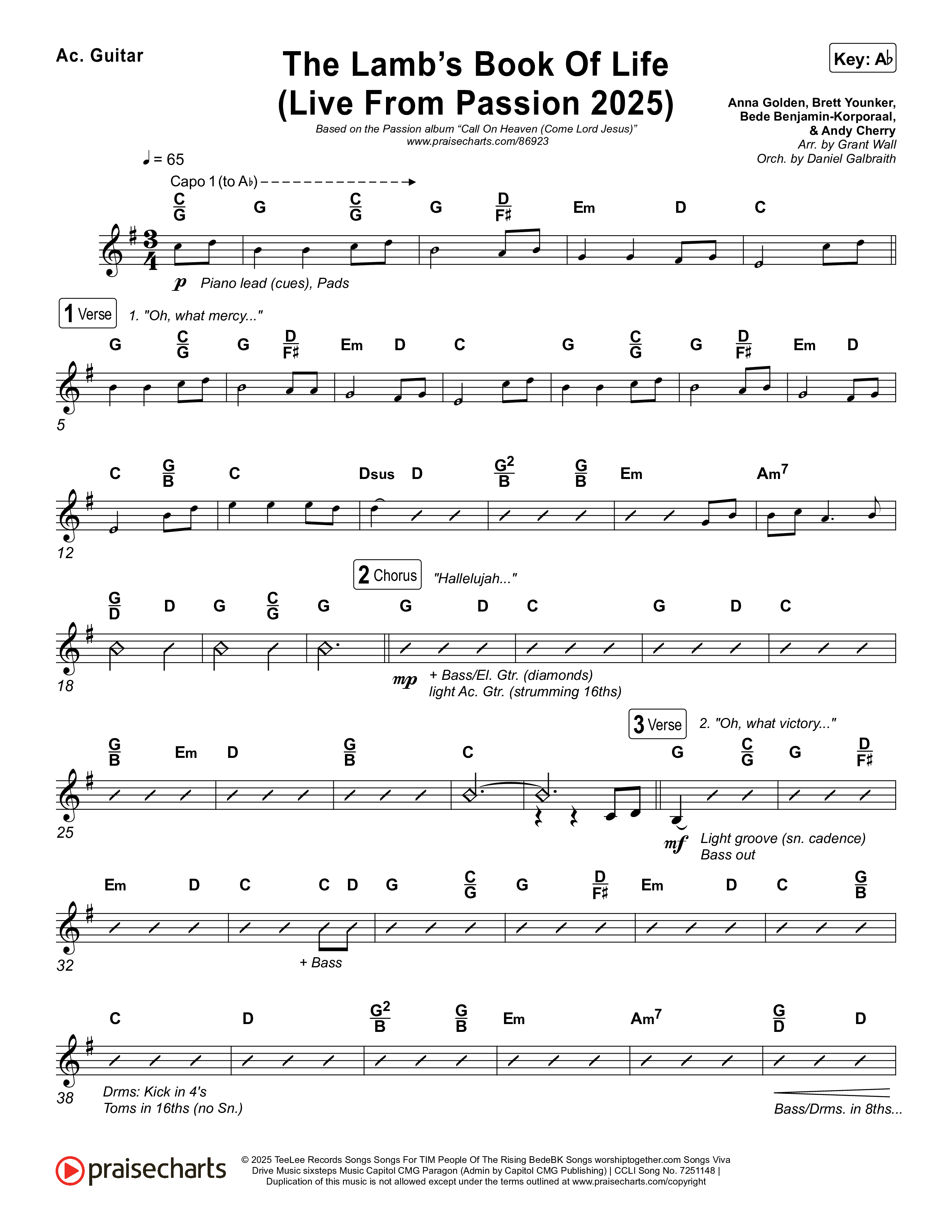 The Lamb's Book Of Life (Live From Passion 2025) Acoustic Guitar (Passion / Brett Younker / Chidima / Rachel Halbach)