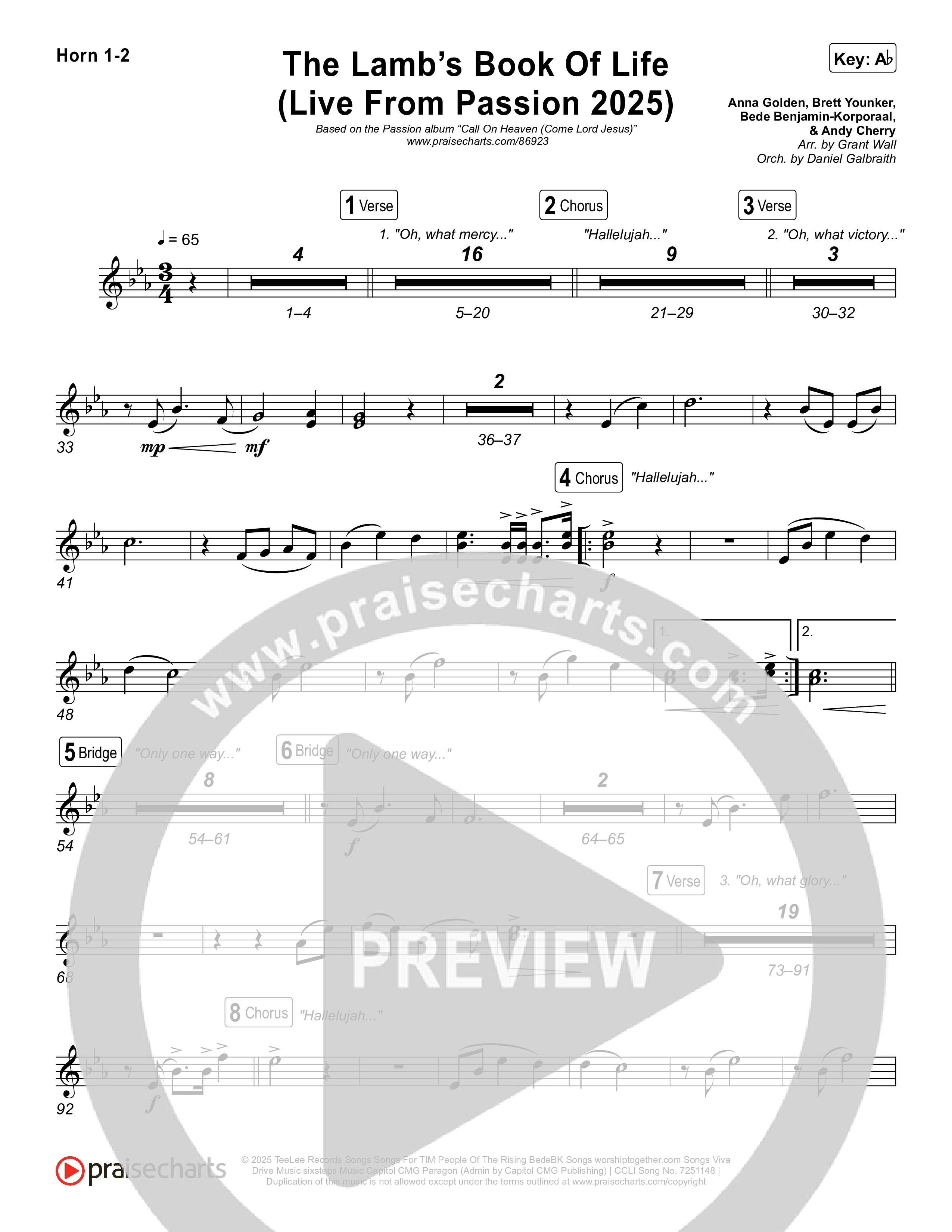 The Lamb's Book Of Life (Live From Passion 2025) Brass Pack (Passion / Brett Younker / Chidima / Rachel Halbach)