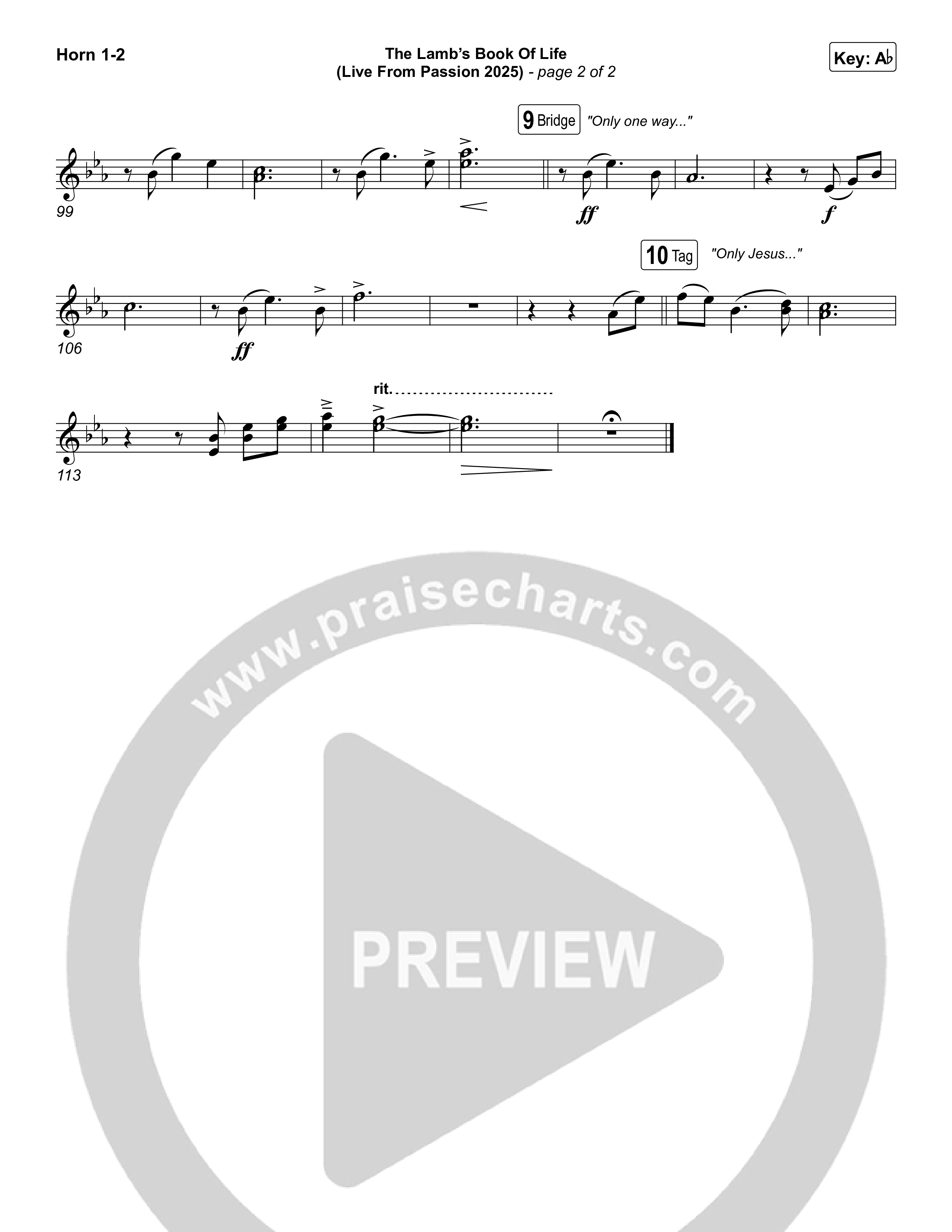 The Lamb's Book Of Life (Live From Passion 2025) Brass Pack (Passion / Brett Younker / Chidima / Rachel Halbach)