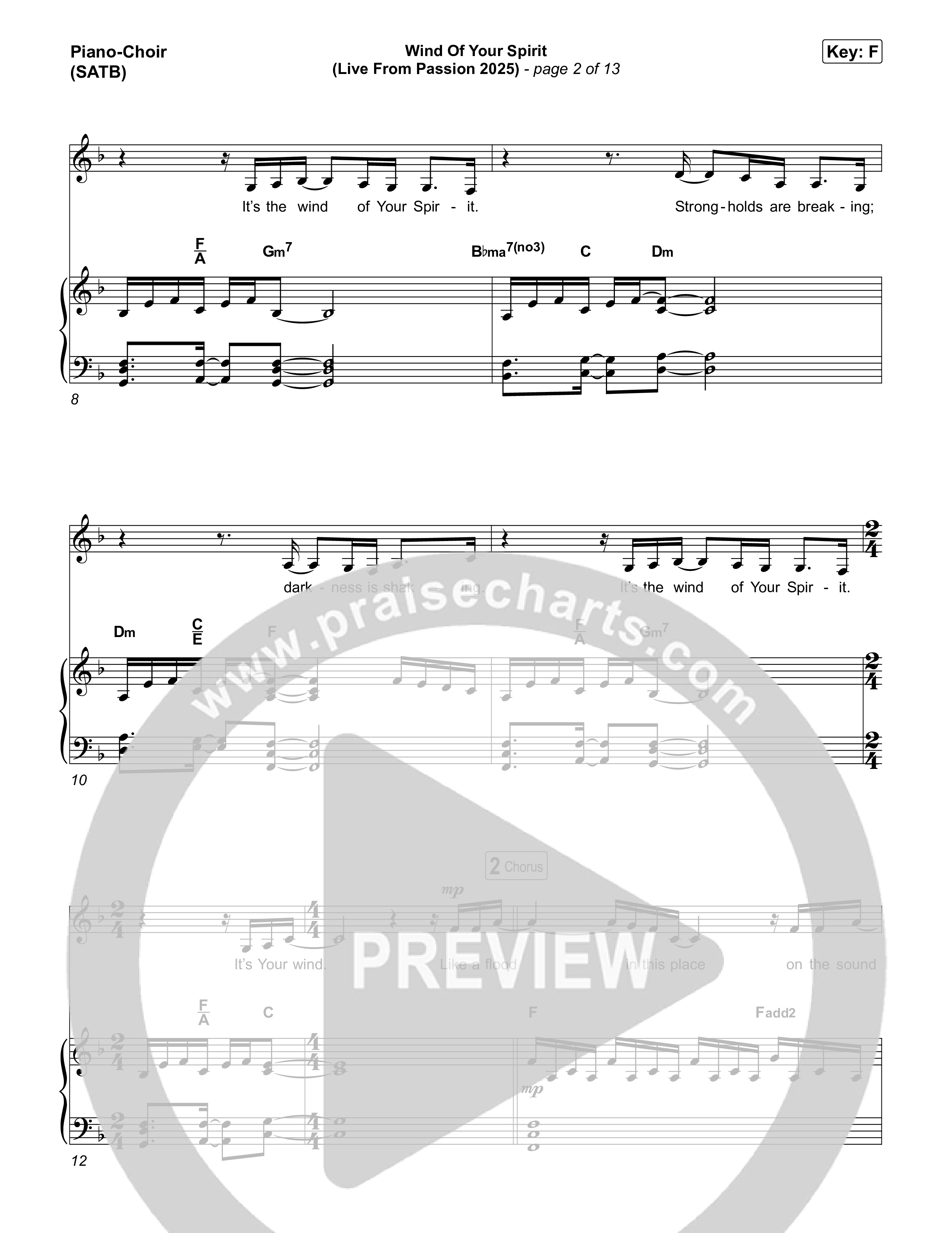 Wind Of Your Spirit (Live From Passion 2025) Piano/Vocal Pack (Passion / Kristian Stanfill)