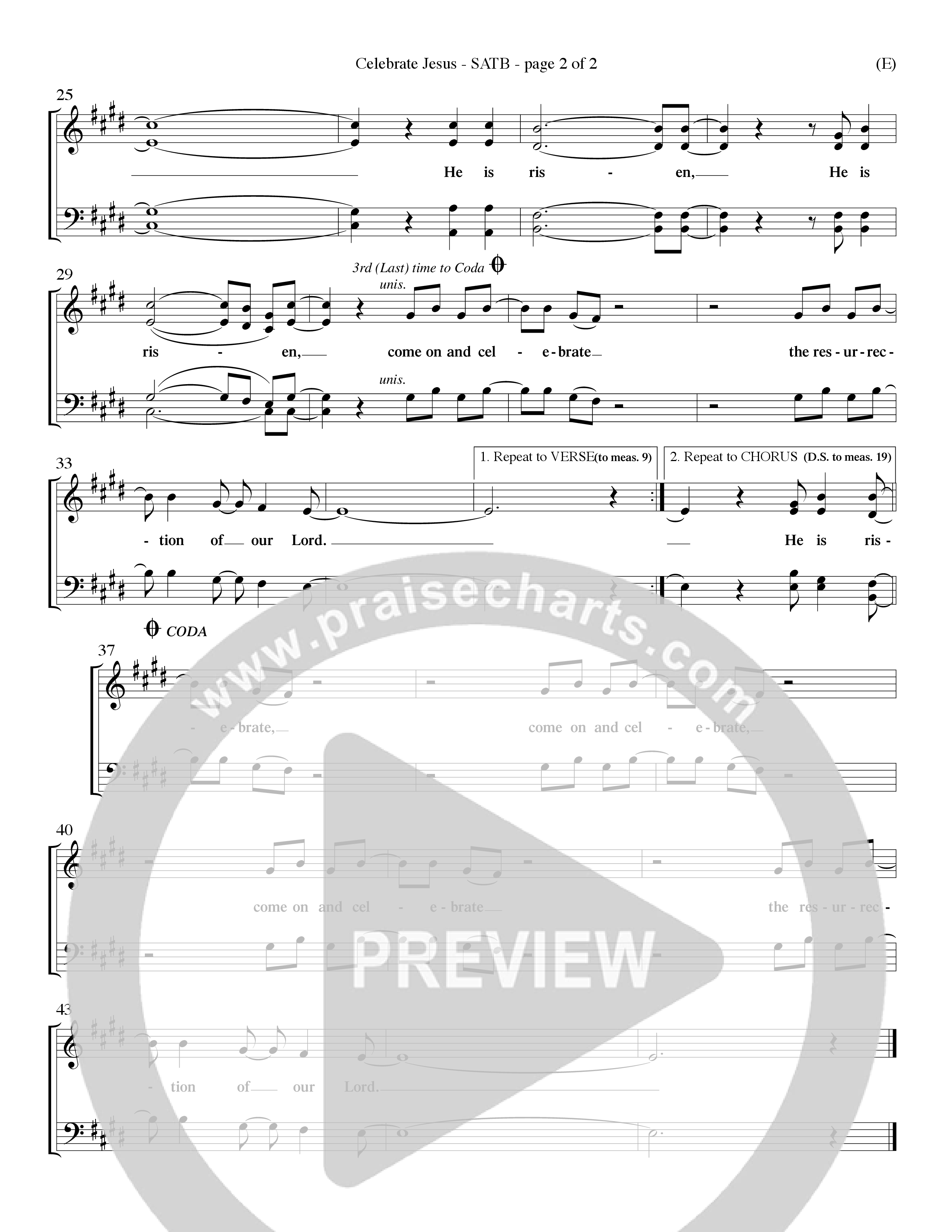 Celebrate Jesus (Choral Anthem SATB) Keyboard/Vocal (SATB) (Word Music Choral / Arr. Ron Myers / Arr. Wayne Yankie)