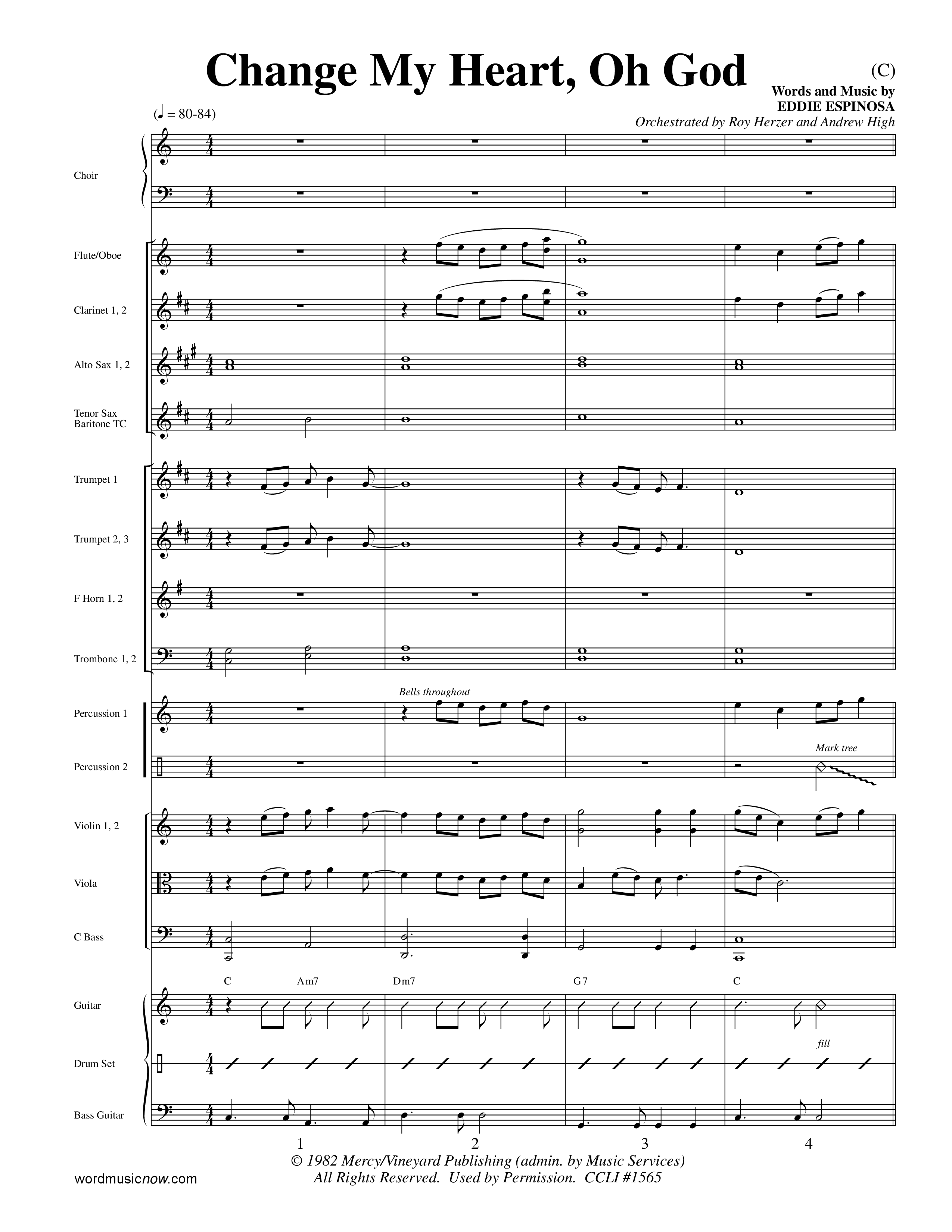 Change My Heart Oh God (Choral Anthem SATB) Orchestration (Word Music Choral / Orch. Roy Herzer / Orch. Andrew High)