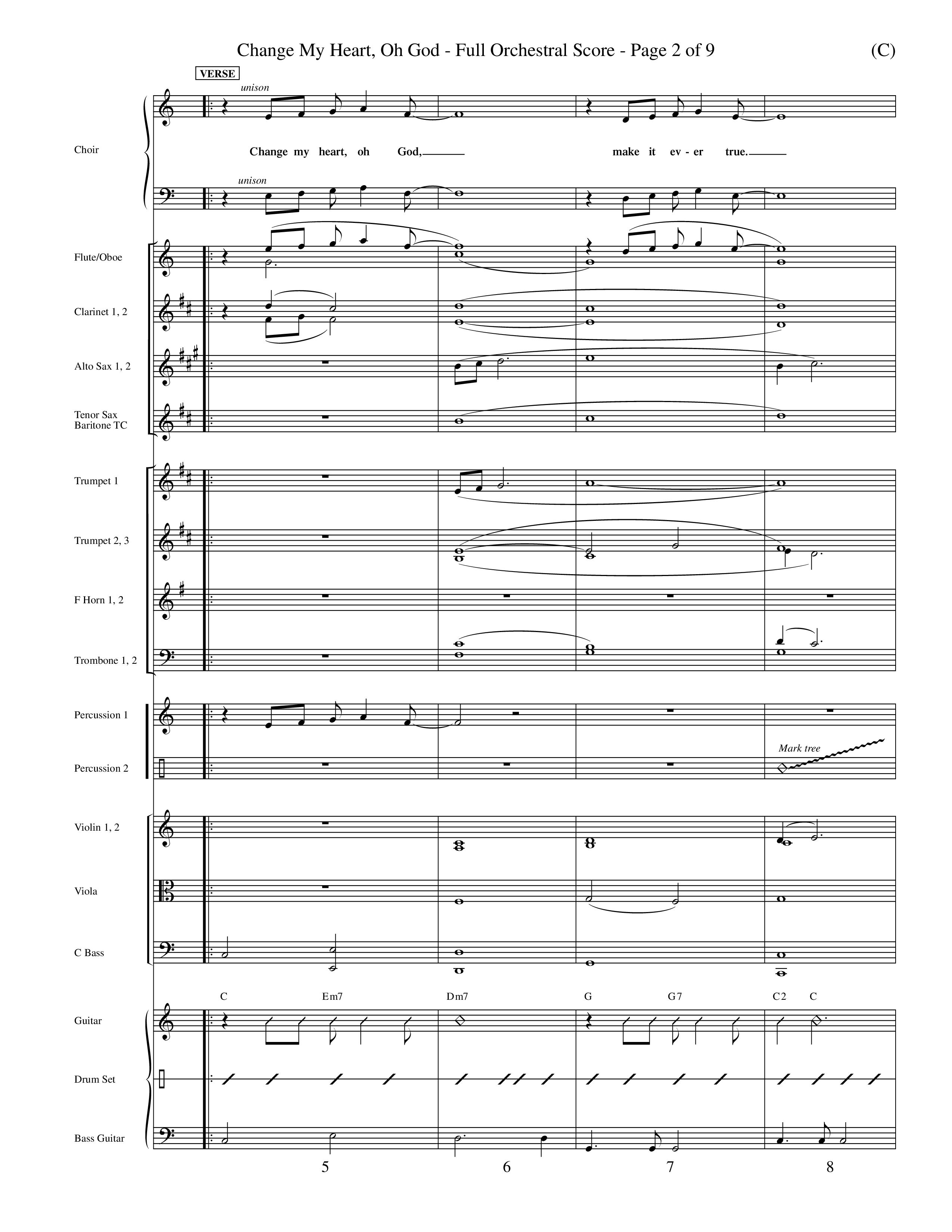 Change My Heart Oh God (Choral Anthem SATB) Orchestration (Word Music Choral / Orch. Roy Herzer / Orch. Andrew High)