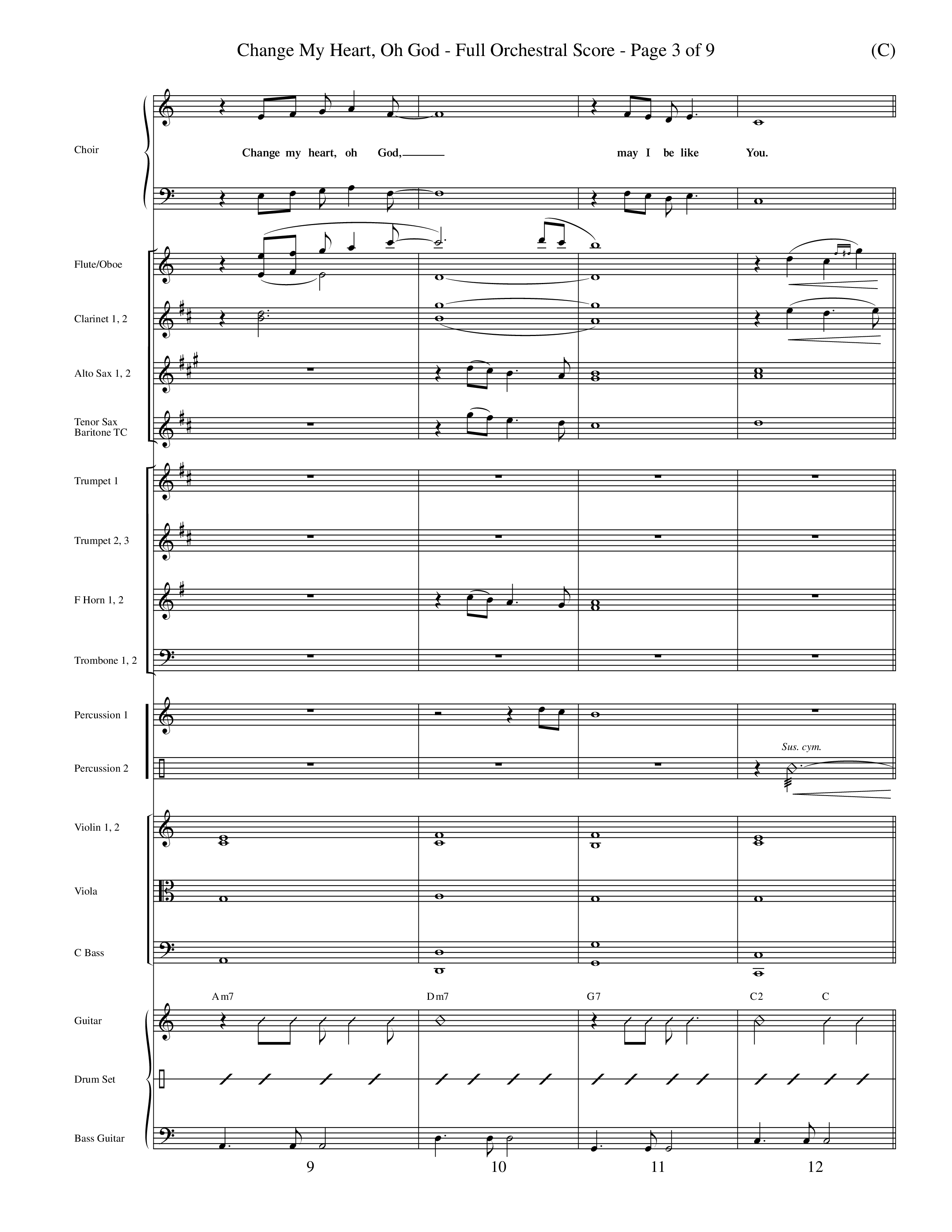 Change My Heart Oh God (Choral Anthem SATB) Orchestration (Word Music Choral / Orch. Roy Herzer / Orch. Andrew High)