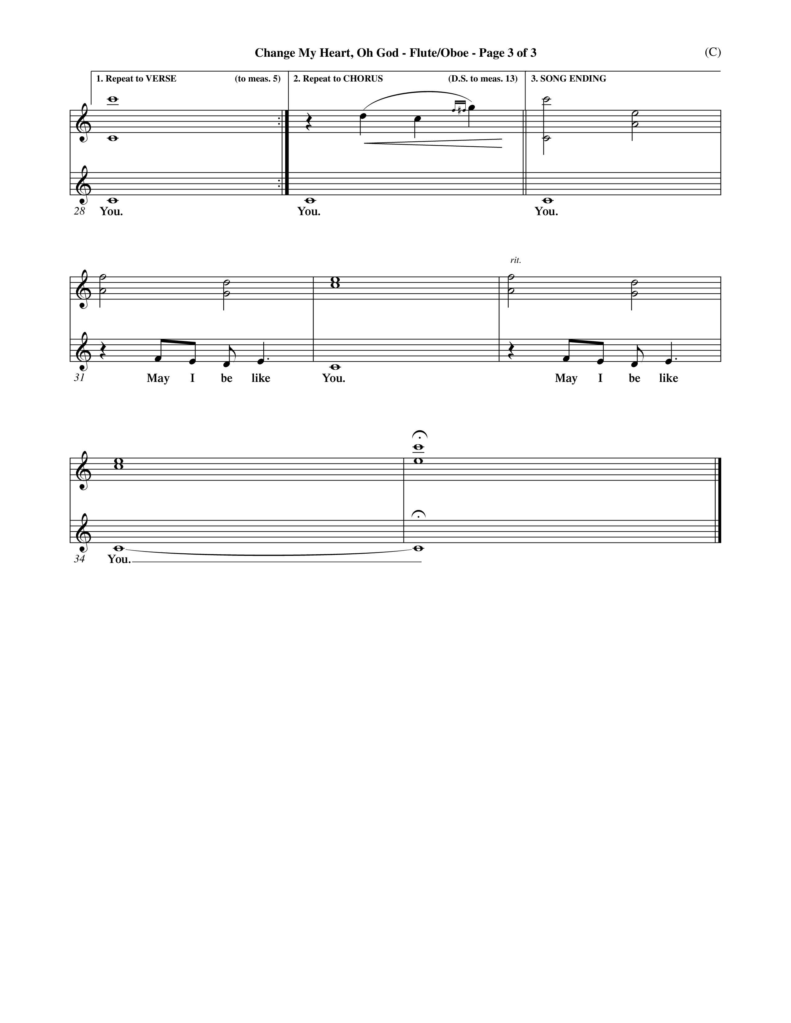 Change My Heart Oh God (Choral Anthem SATB) Flute/Oboe (Word Music Choral / Orch. Roy Herzer / Orch. Andrew High)