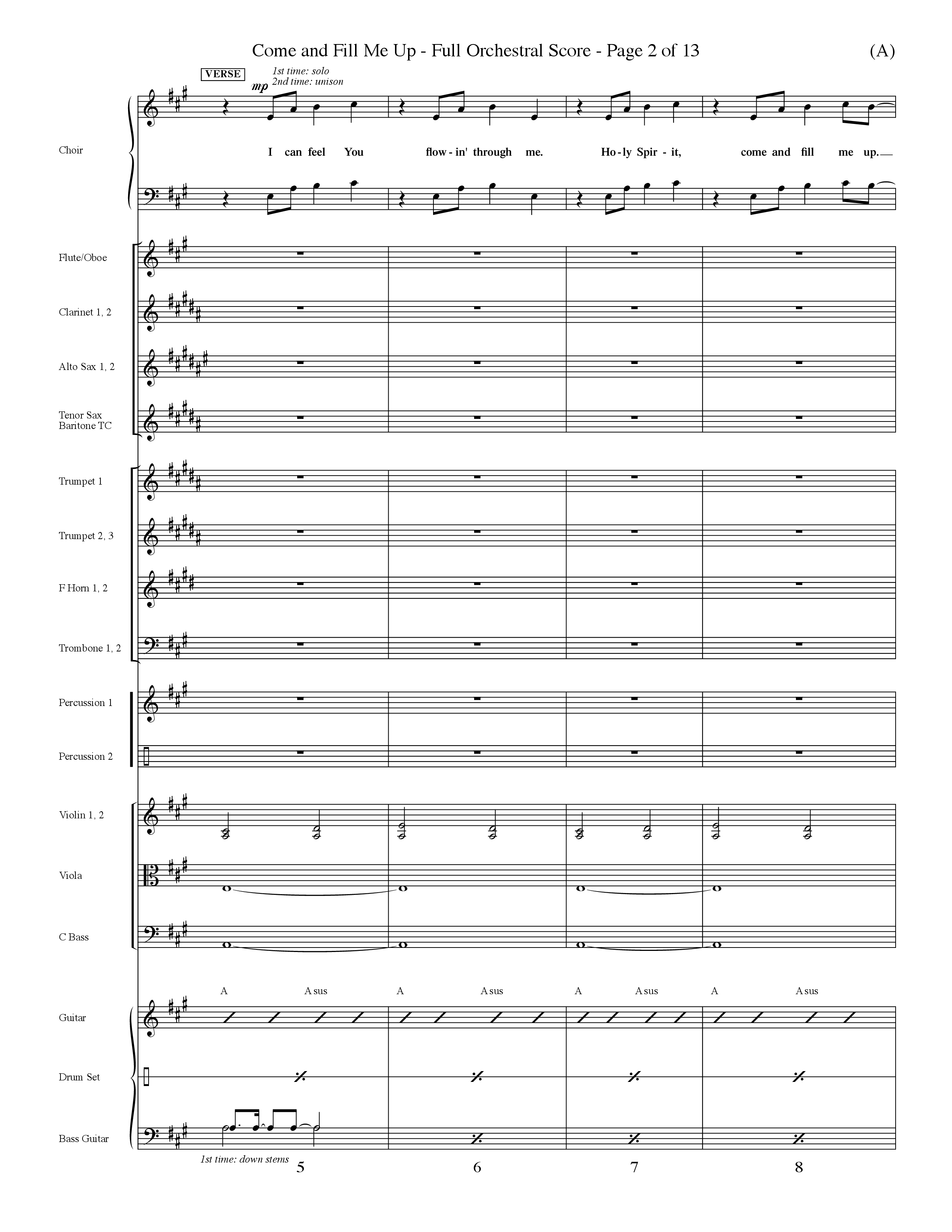 Come And Fill Me Up (Choral Anthem SATB) Conductor's Score (Word Music Choral / Orch. Dave Williamson)